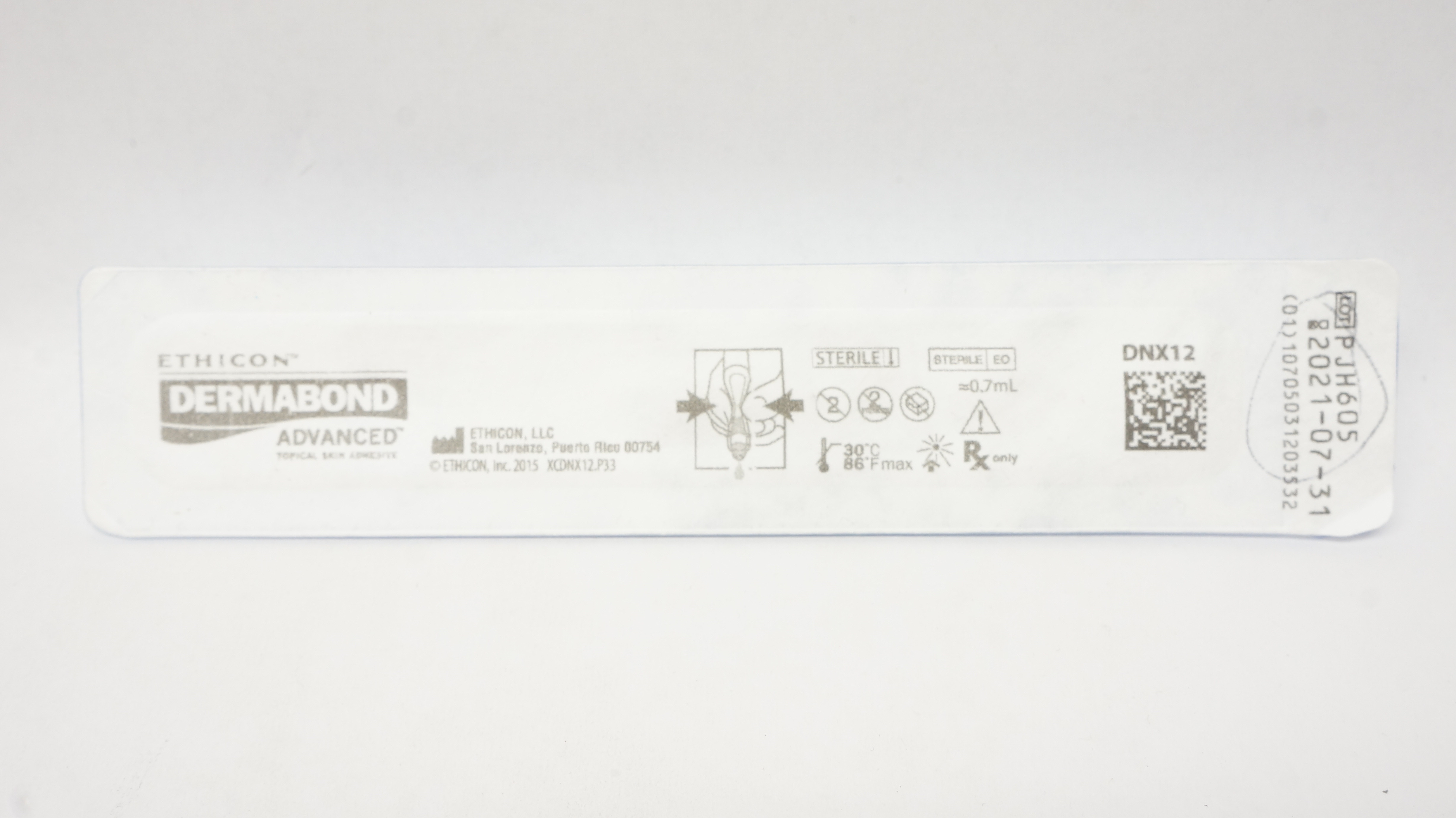 Ethicon DNX12 Dermabond Advanced Topical Skin Adhesive, Approx. 0.7mL (x)