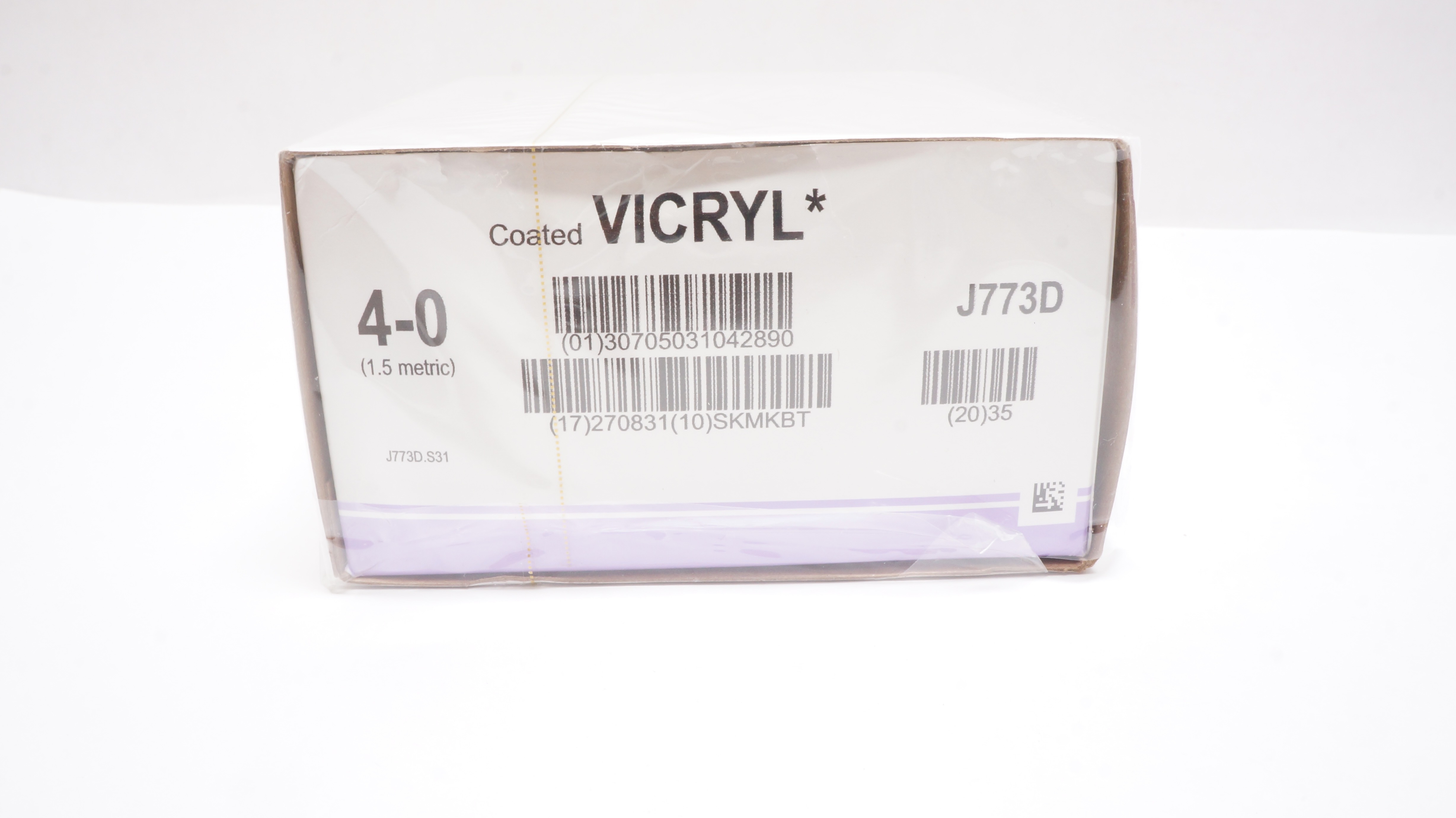 Ethicon J773D 4-0 Coated VICRYL SH 26mm 1/2c Taper, 18inch - Box of 12