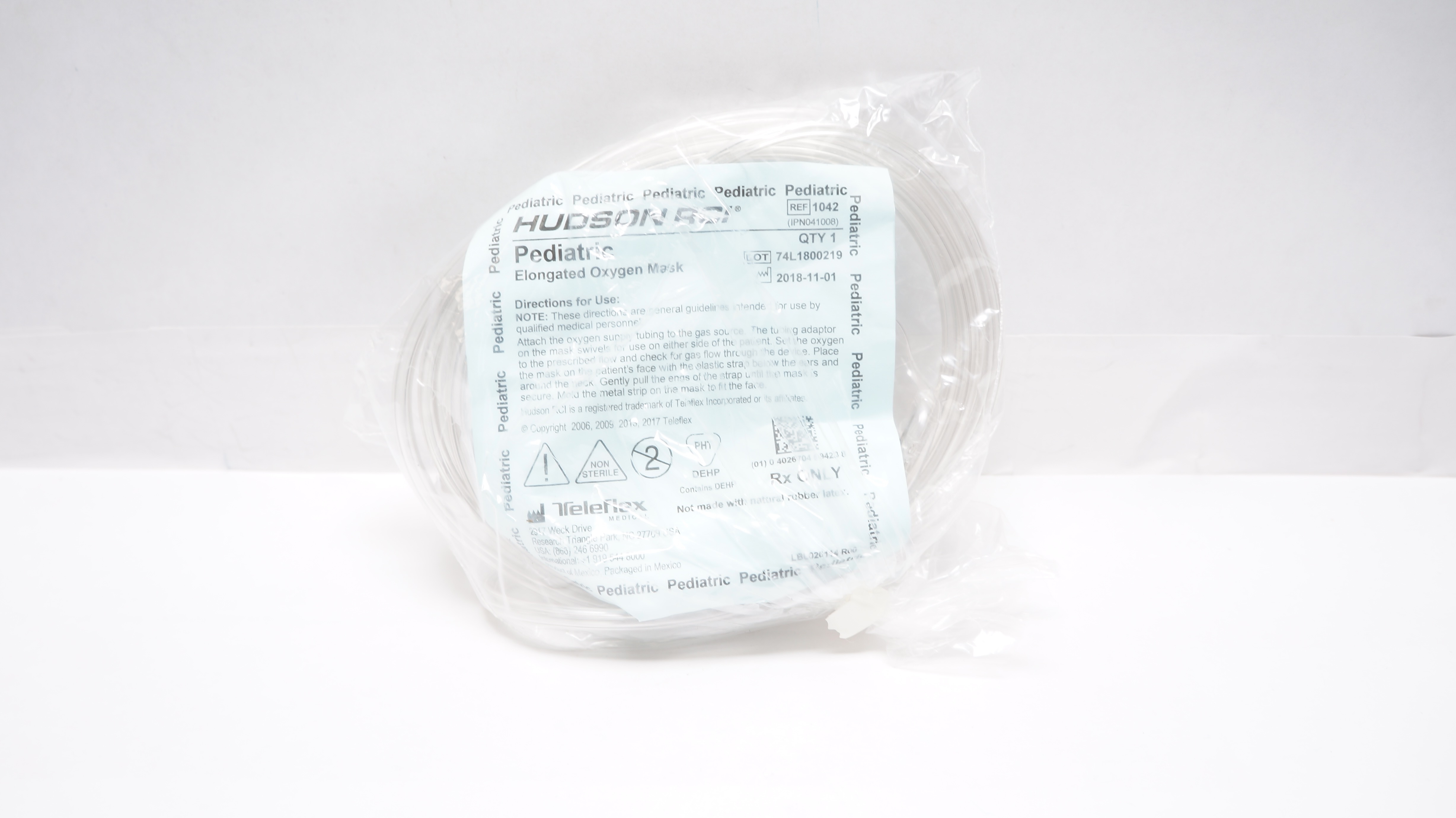 Teleflex 1042 Hudson RCI Pediatric Elongated Oxygen Mask