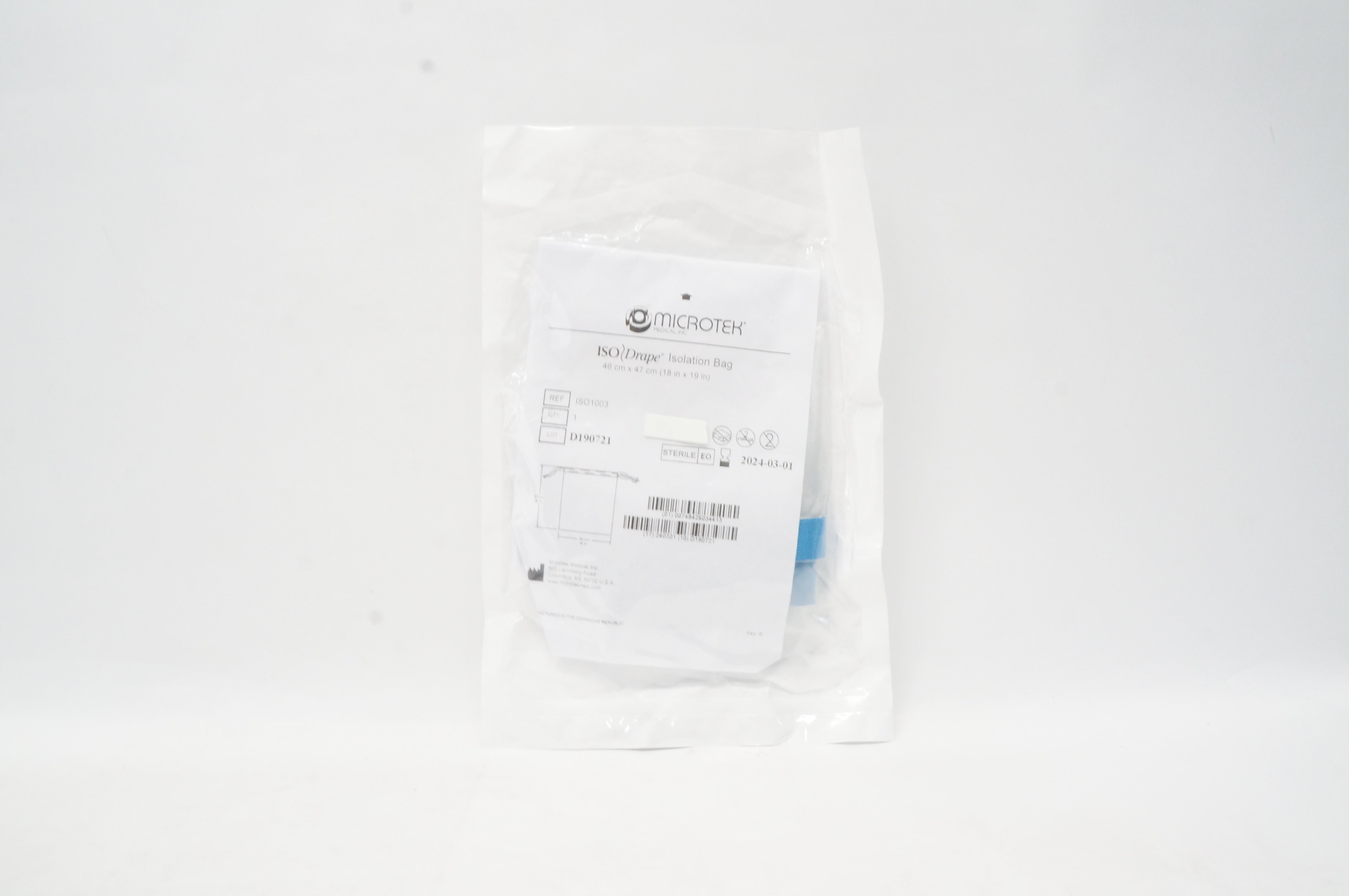 Microtek ISO1003  IsoDrape Isolation Bag 18 x 19inch