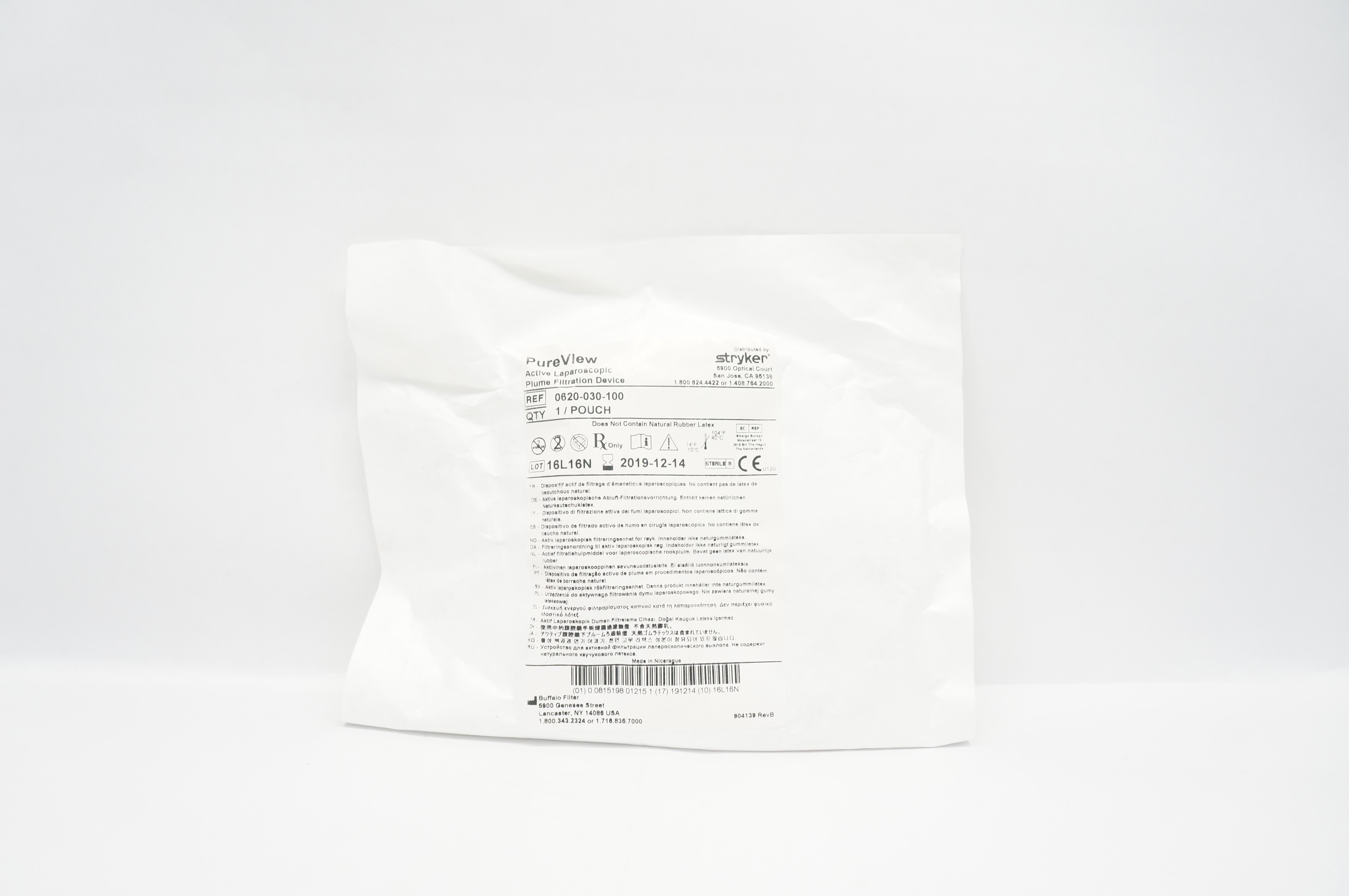 Stryker 0620-030-100 PureView Active Laparoscopic Plume Filtration Device (x)