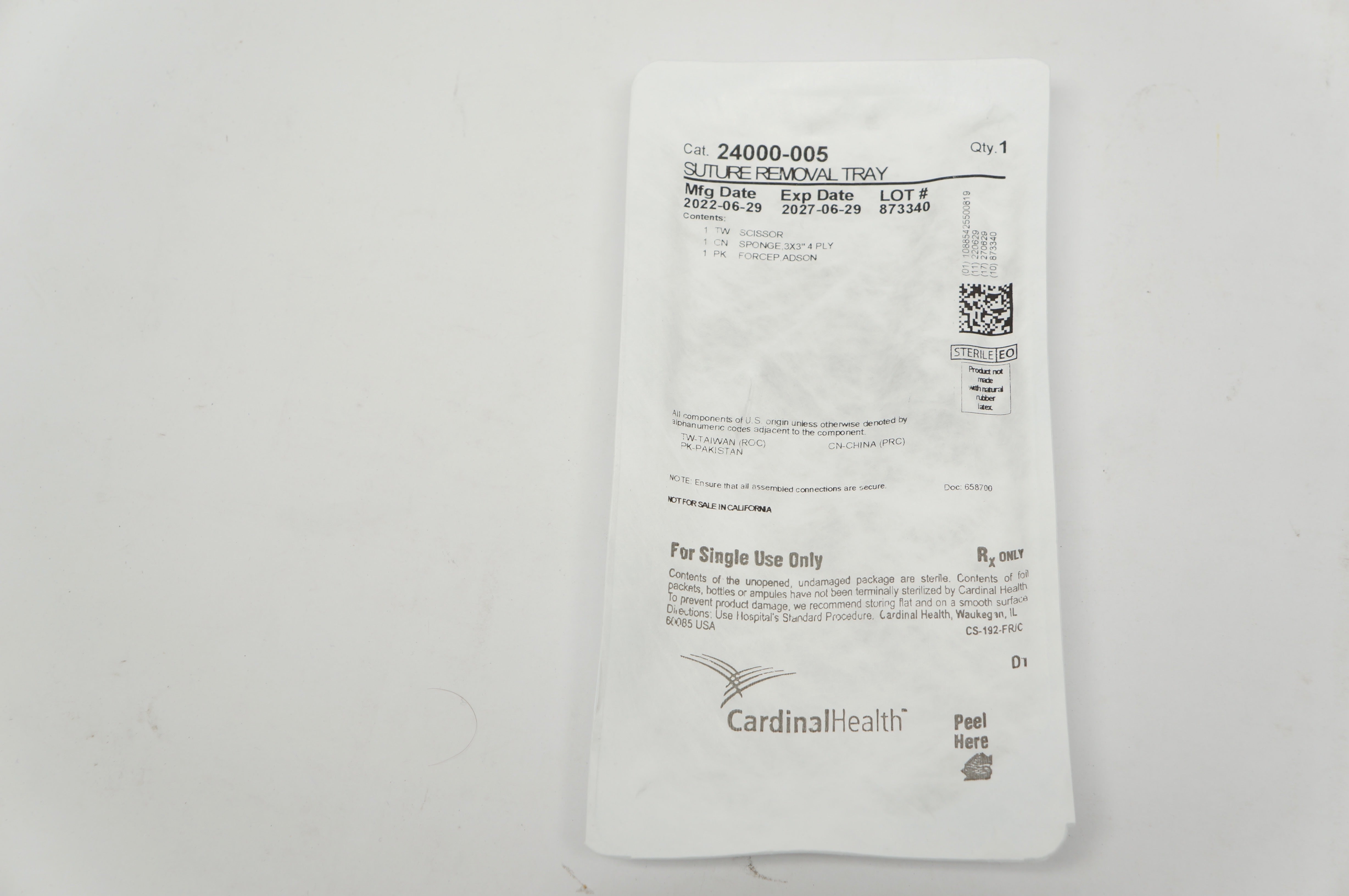 Cardinal Health 24000-005 Stre. Removal Tray