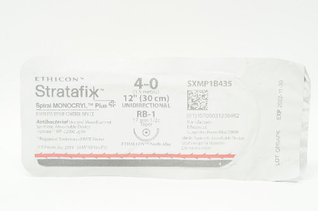 Ethicon SXMP1B435  4-0 MONOCRYL RB-1 17mm 1/2c Taper 12inch