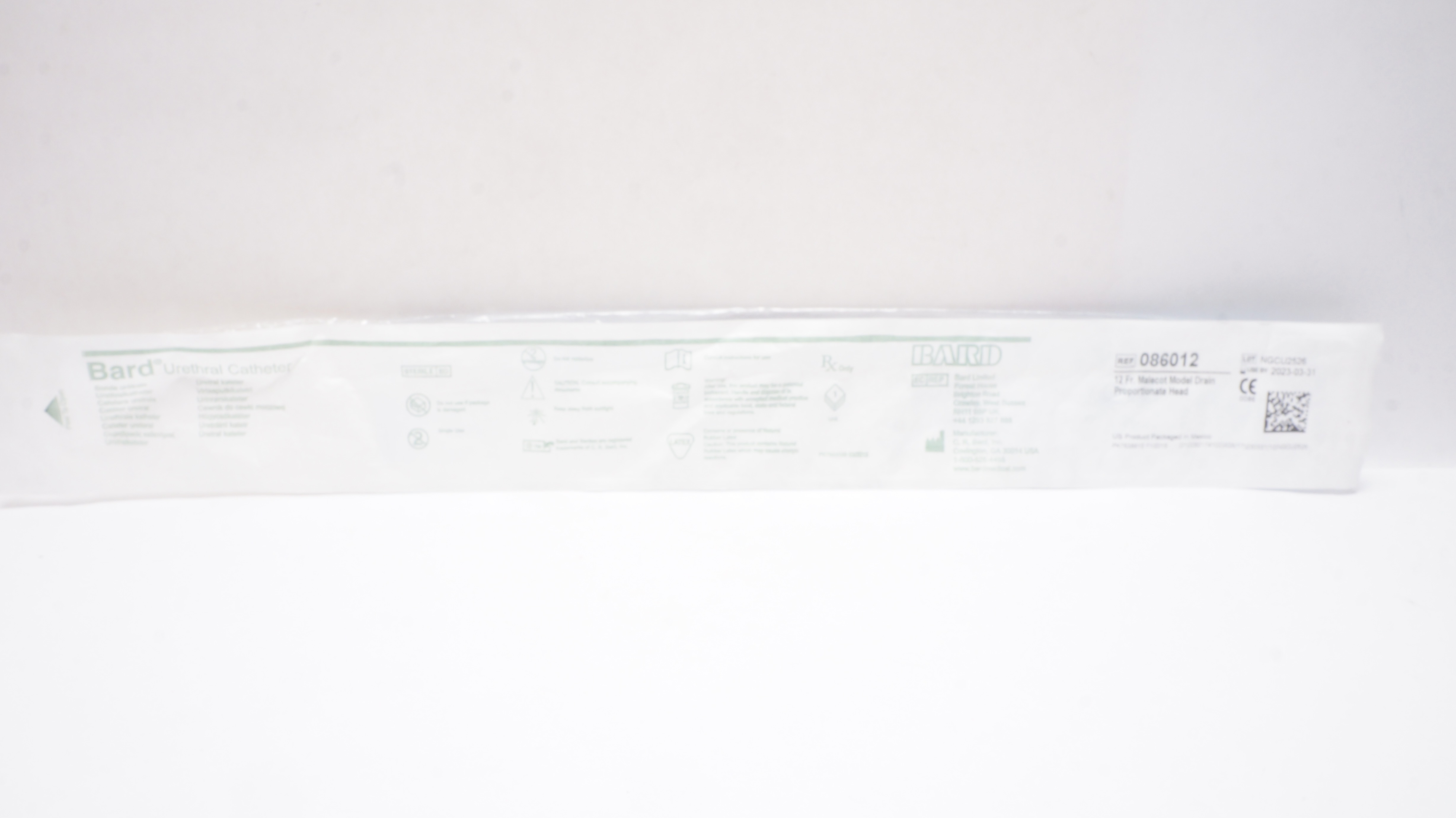 Bard 086012 Urethral Cath. 12Fr Malecot Model Drain Proportionate Head (x)