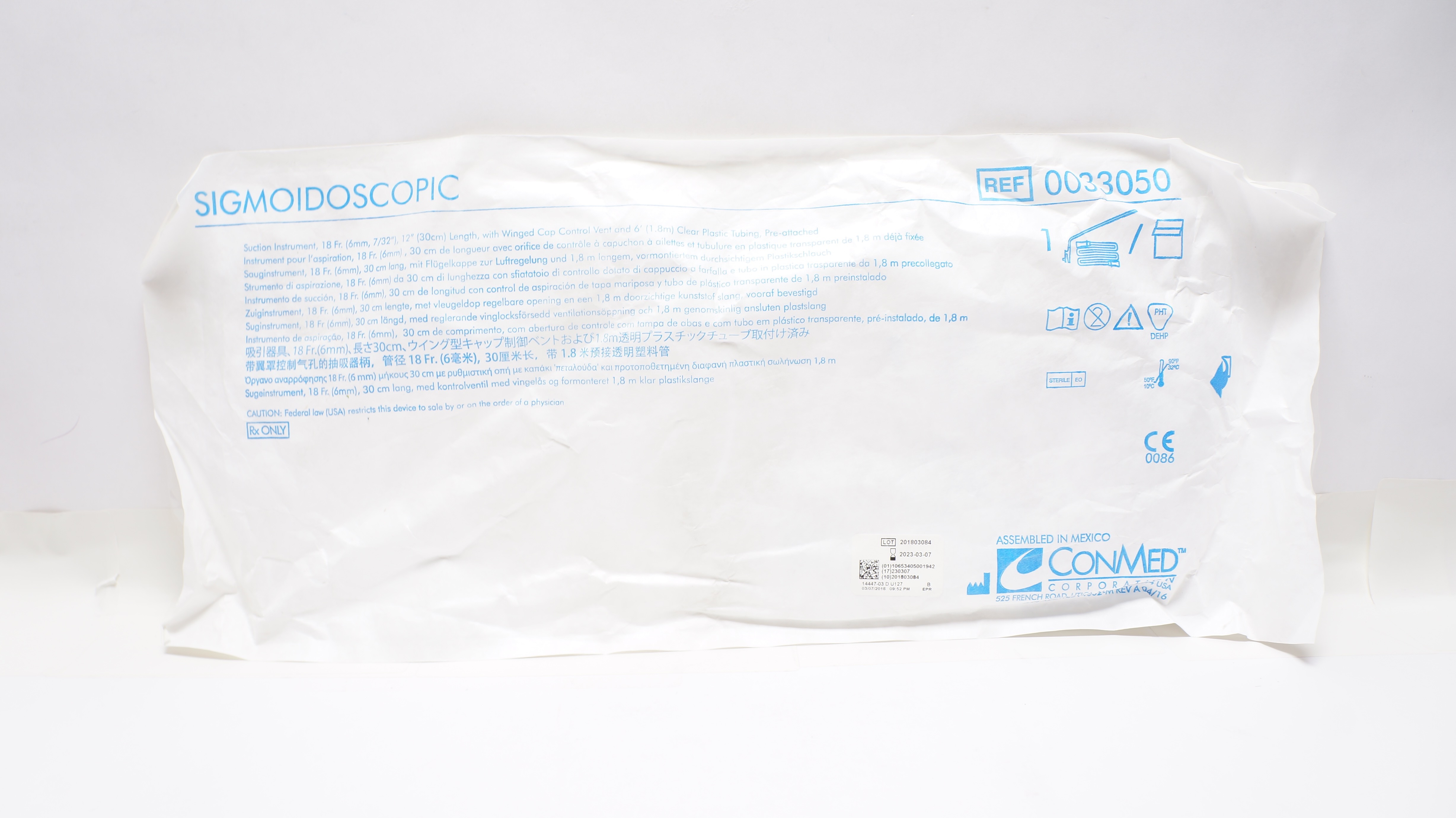 ConMed 0033050 Suction Instrument 18Fr x 12inch (x)