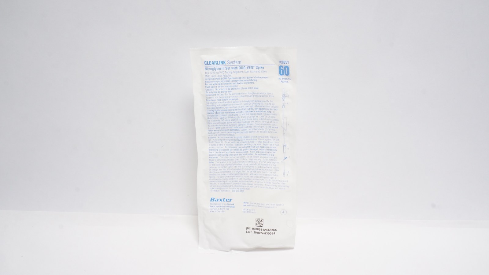 Baxter 2C8851 CLEARLINK System Nitroglycerin Set 103" PVC