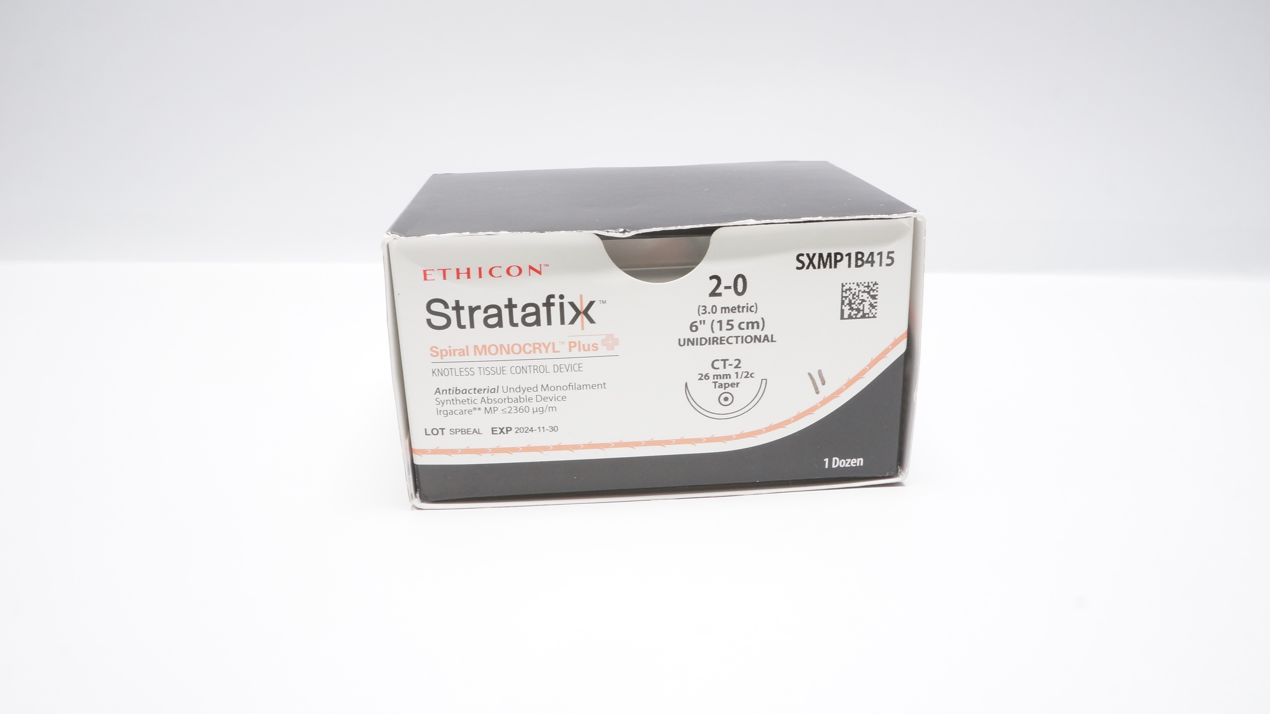 Ethicon SXMP1B415 2-0 Stratafix Stre CT-2 26mm 1/2c Taper 6inch - Box of 12