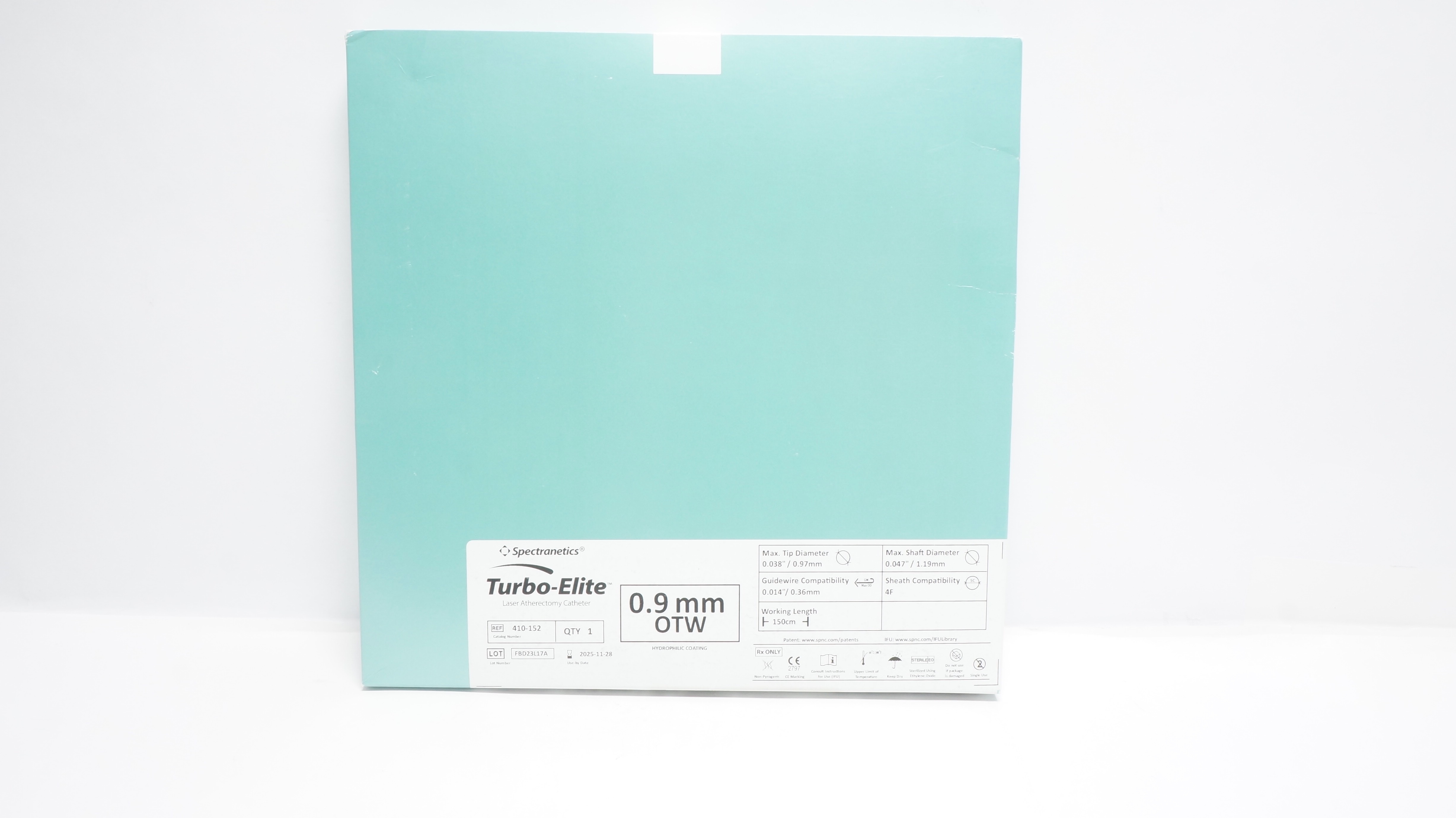 Spectranetics 410-152 Turbo-Elite Laser Artherectomy Cath. 0.9mm OTW (x)