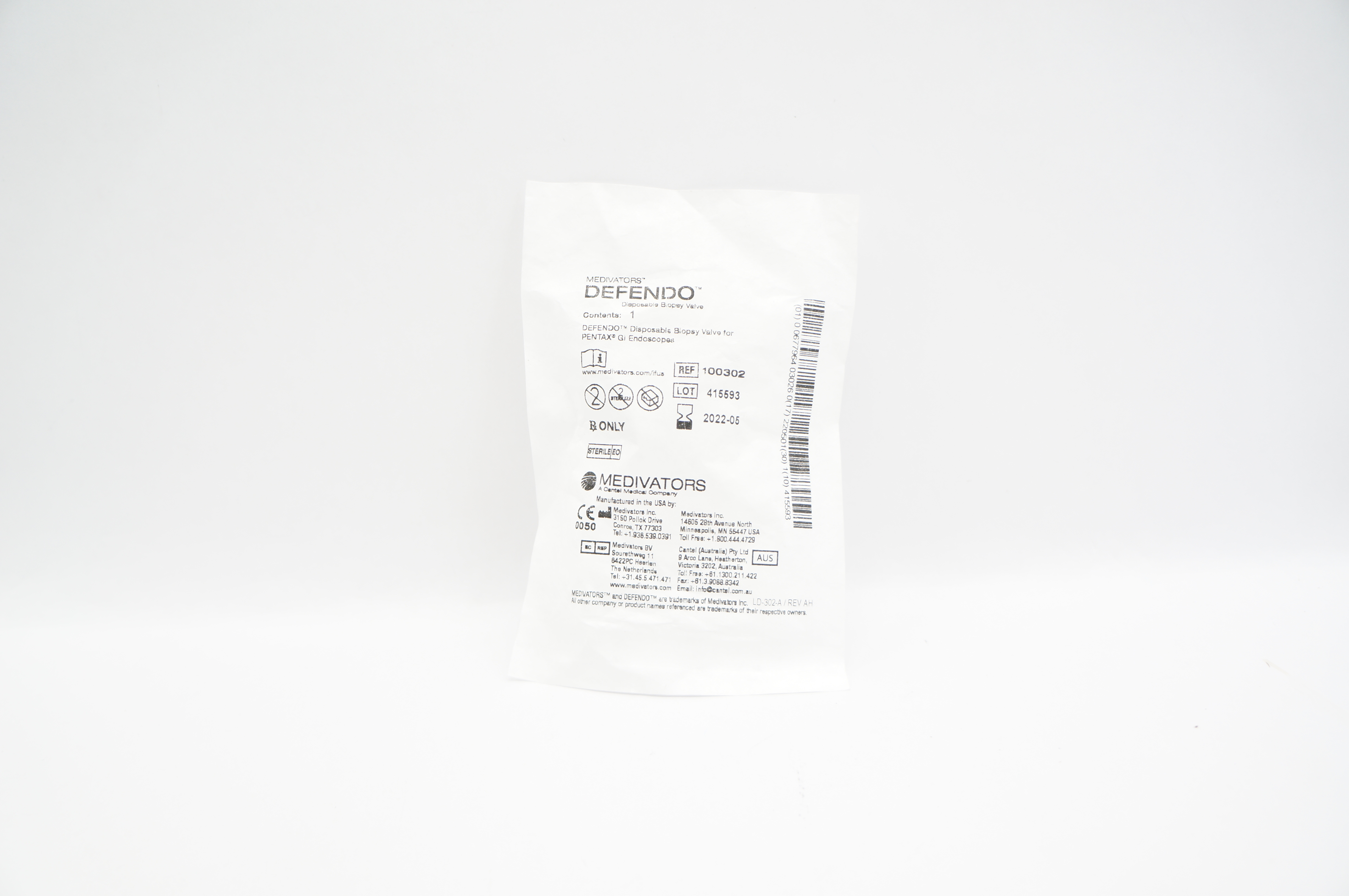 Medivators 100302 Defendo Disposable Biopsy Valve (x)