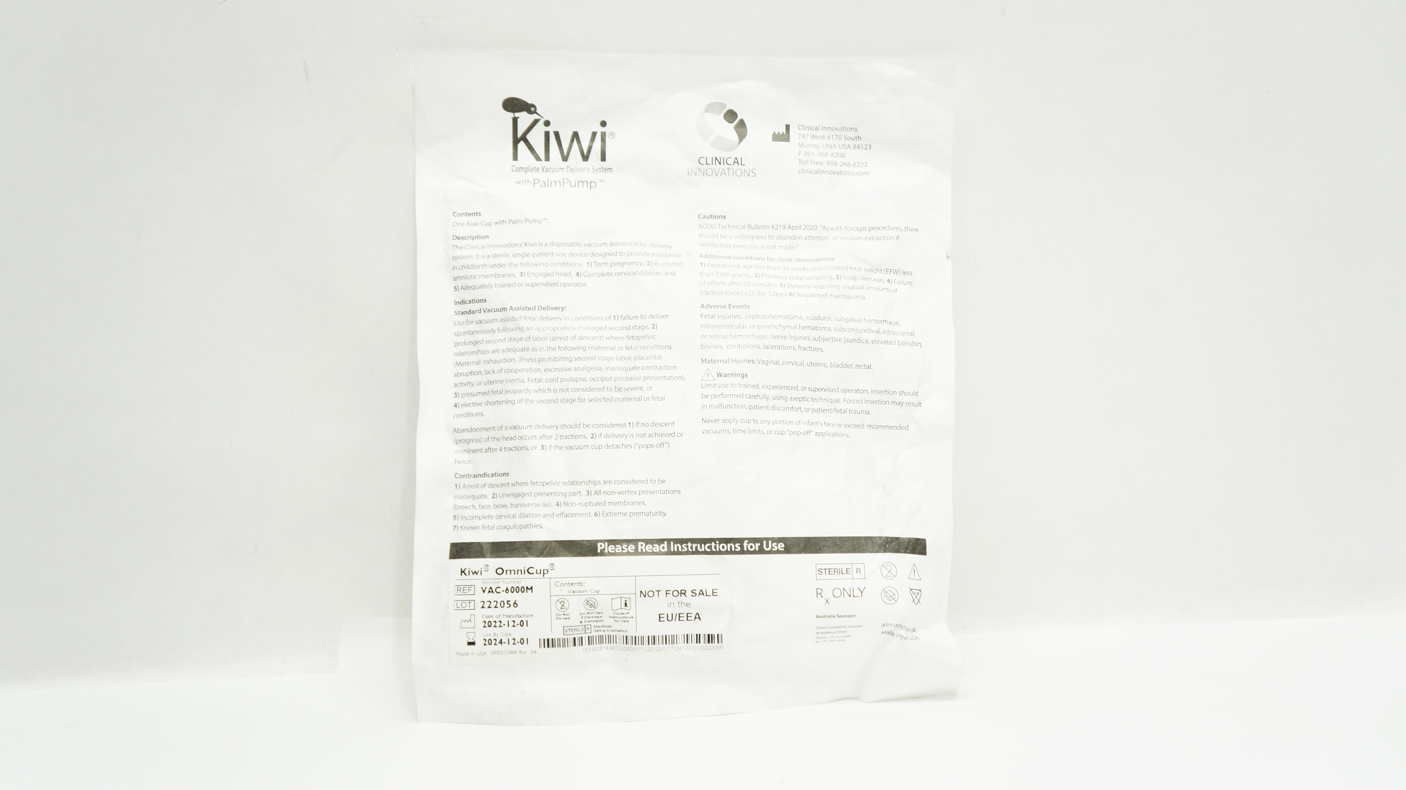 Clinical Innovations VAC-6000M Kiwi Omni Cup Vacuum Delivery System w/PalmPump