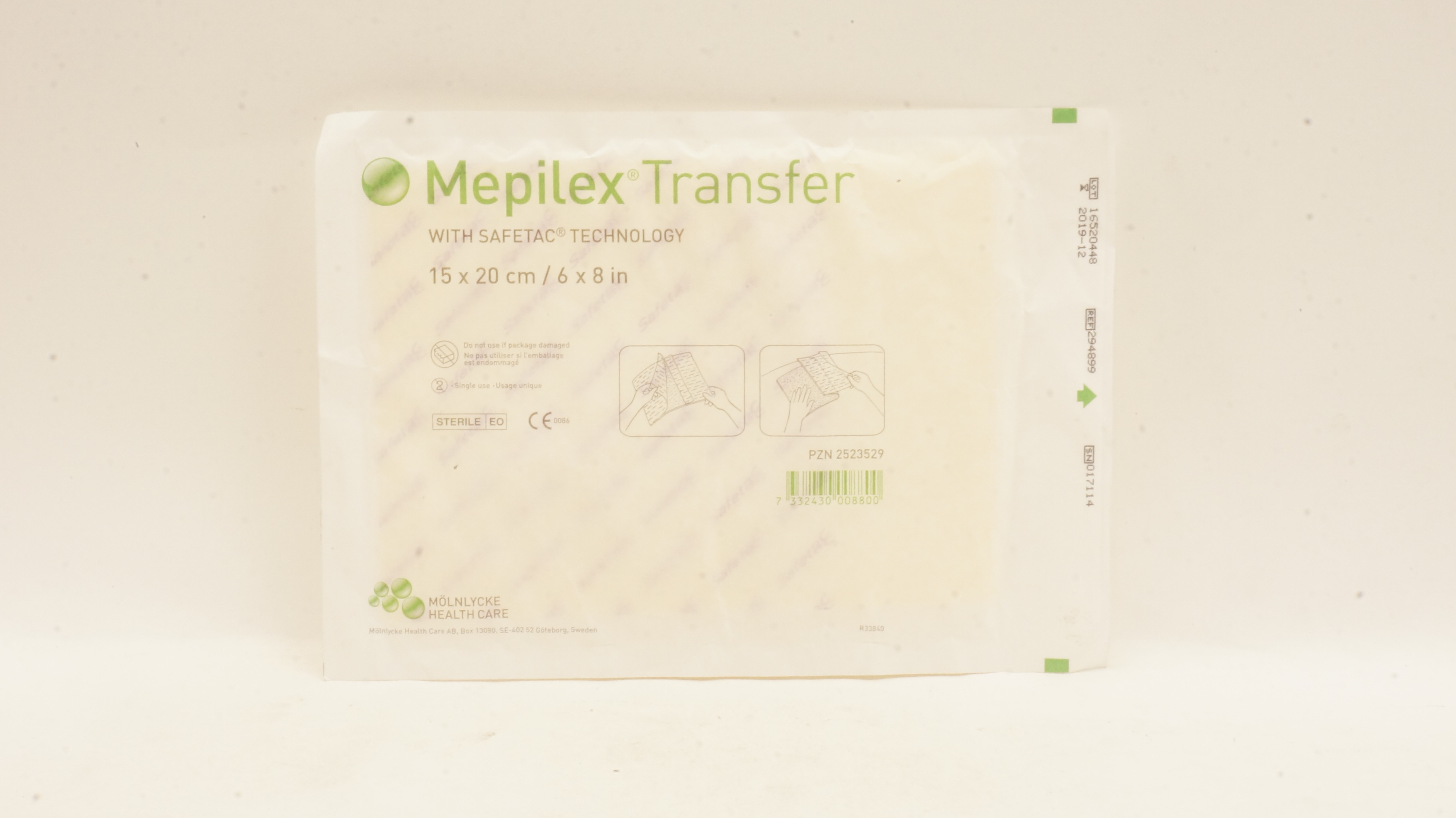 Molnlycke 294899 Mepilex Transfer Soft Silicone Exudate Dressing 6 x 8 inch (x)