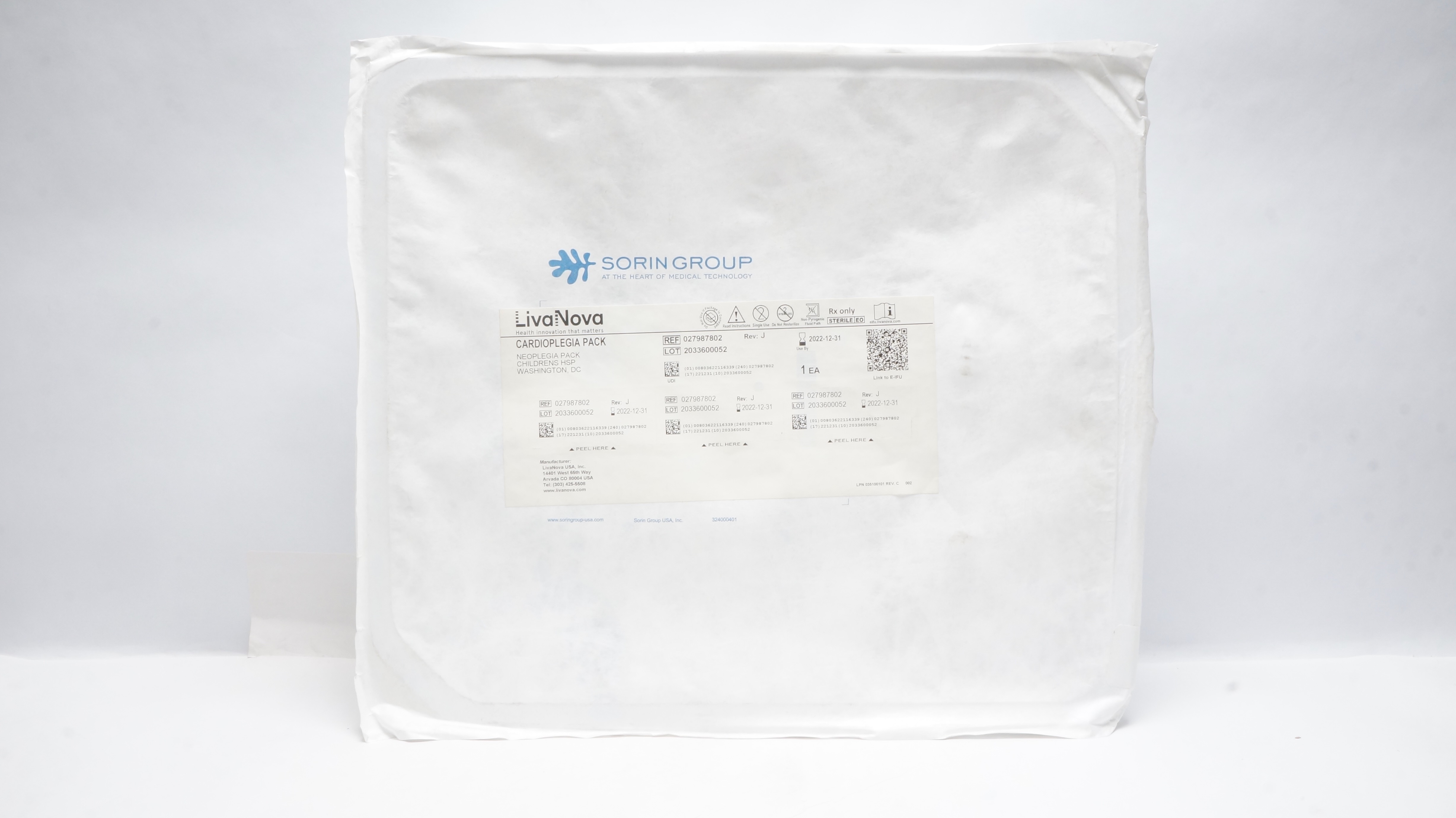 LivaNova 027987802 Sorin Group Cardioplegia Pack (x)