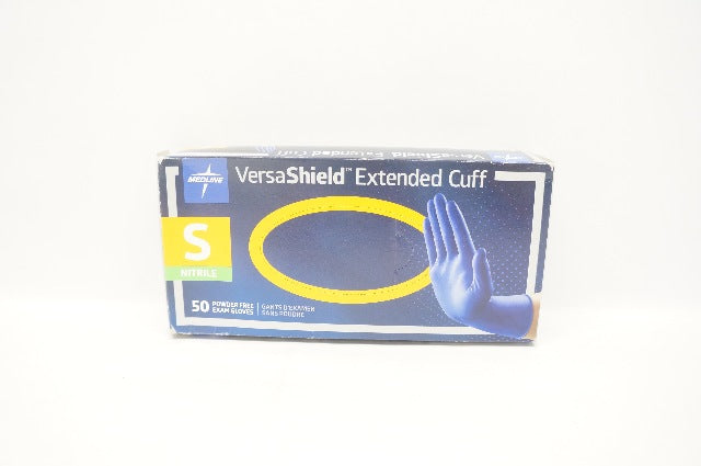 Medline VS711S VersaShield Extended Cuff Powder Free Exam Gloves S - Box of 50