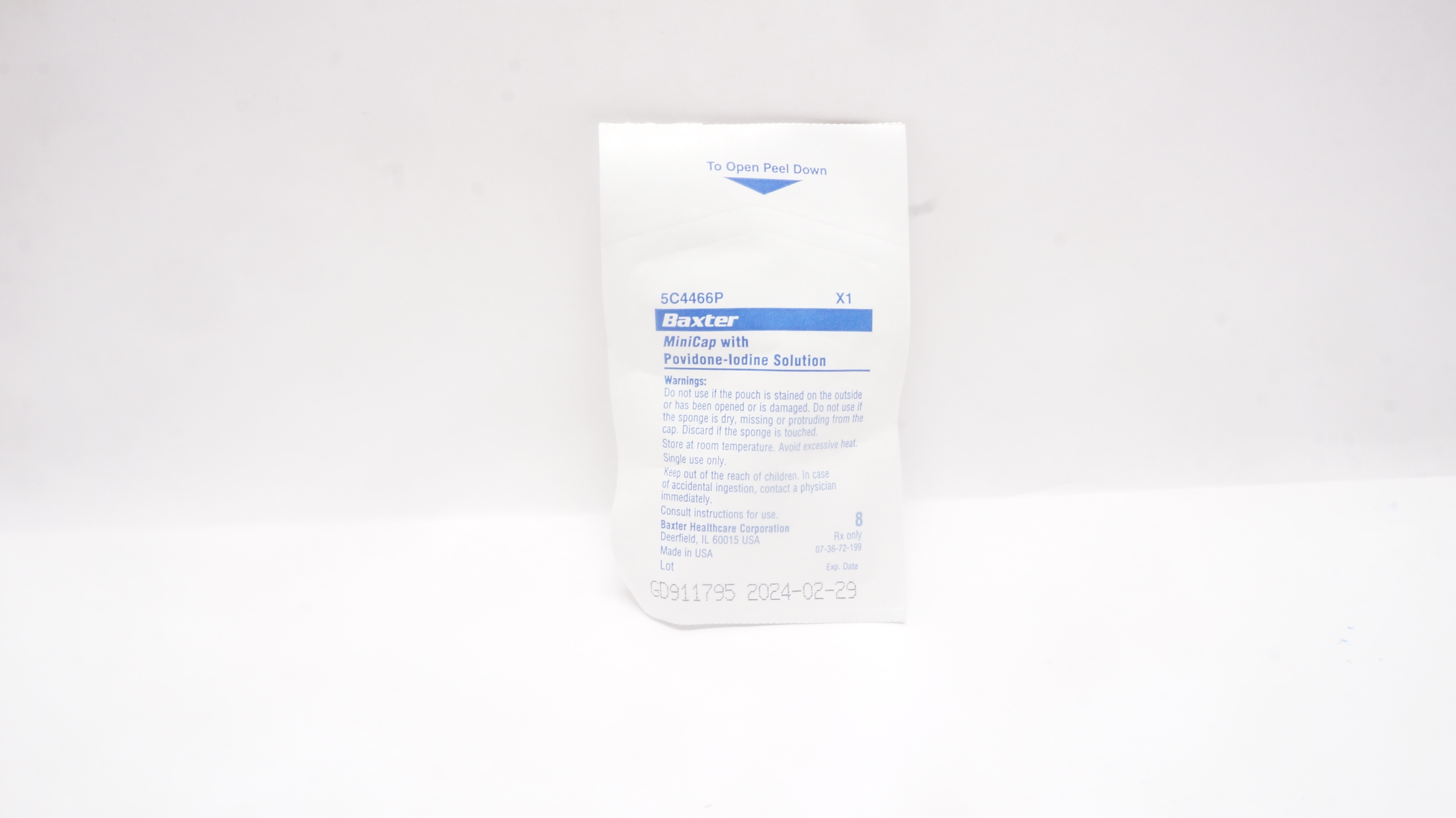 Baxter 5C4466P MiniCap with Povidone-Iodine Solution