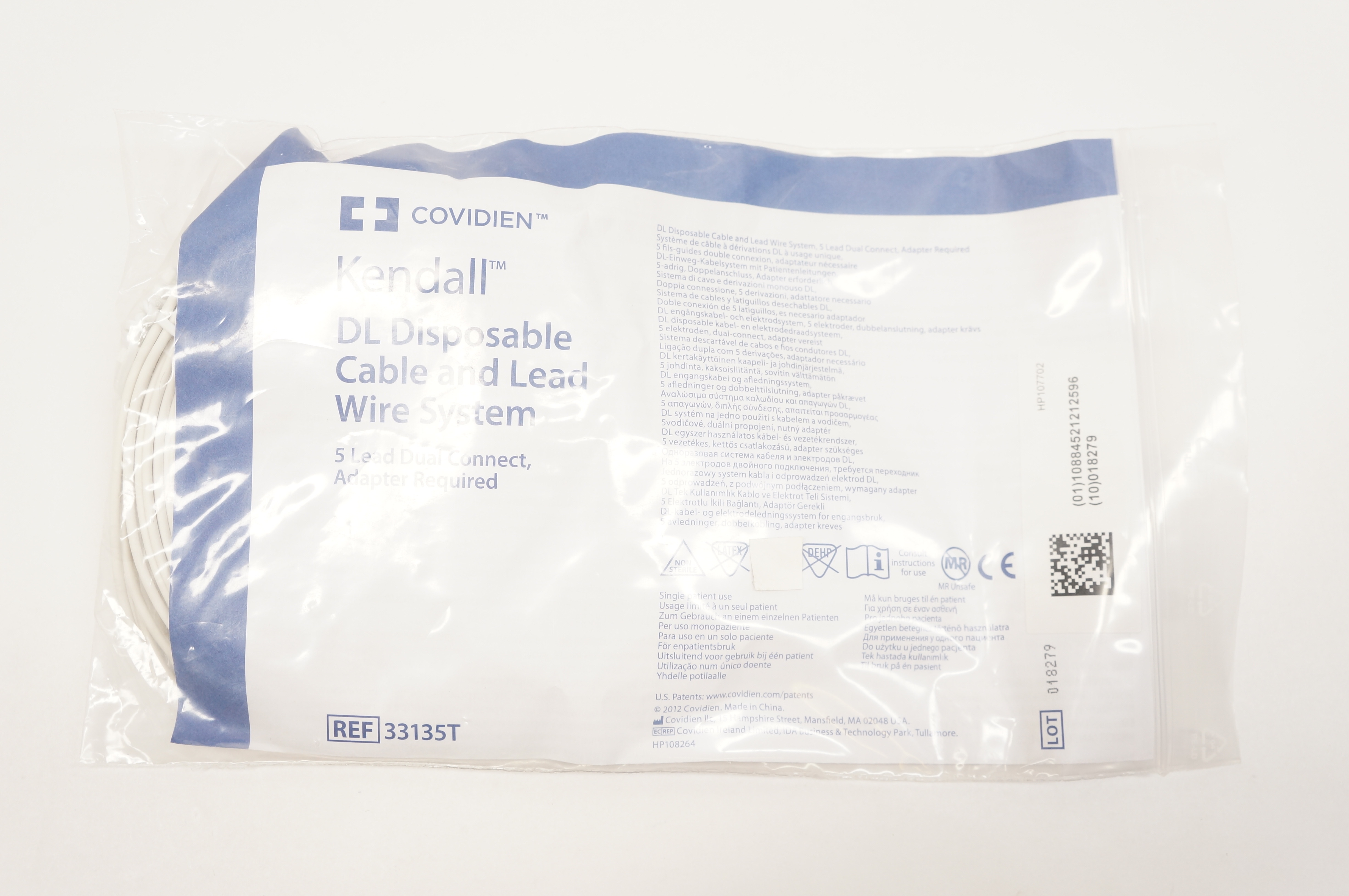 Covidien 33135T Kendall DL Disposable Cable and Lead Wire System