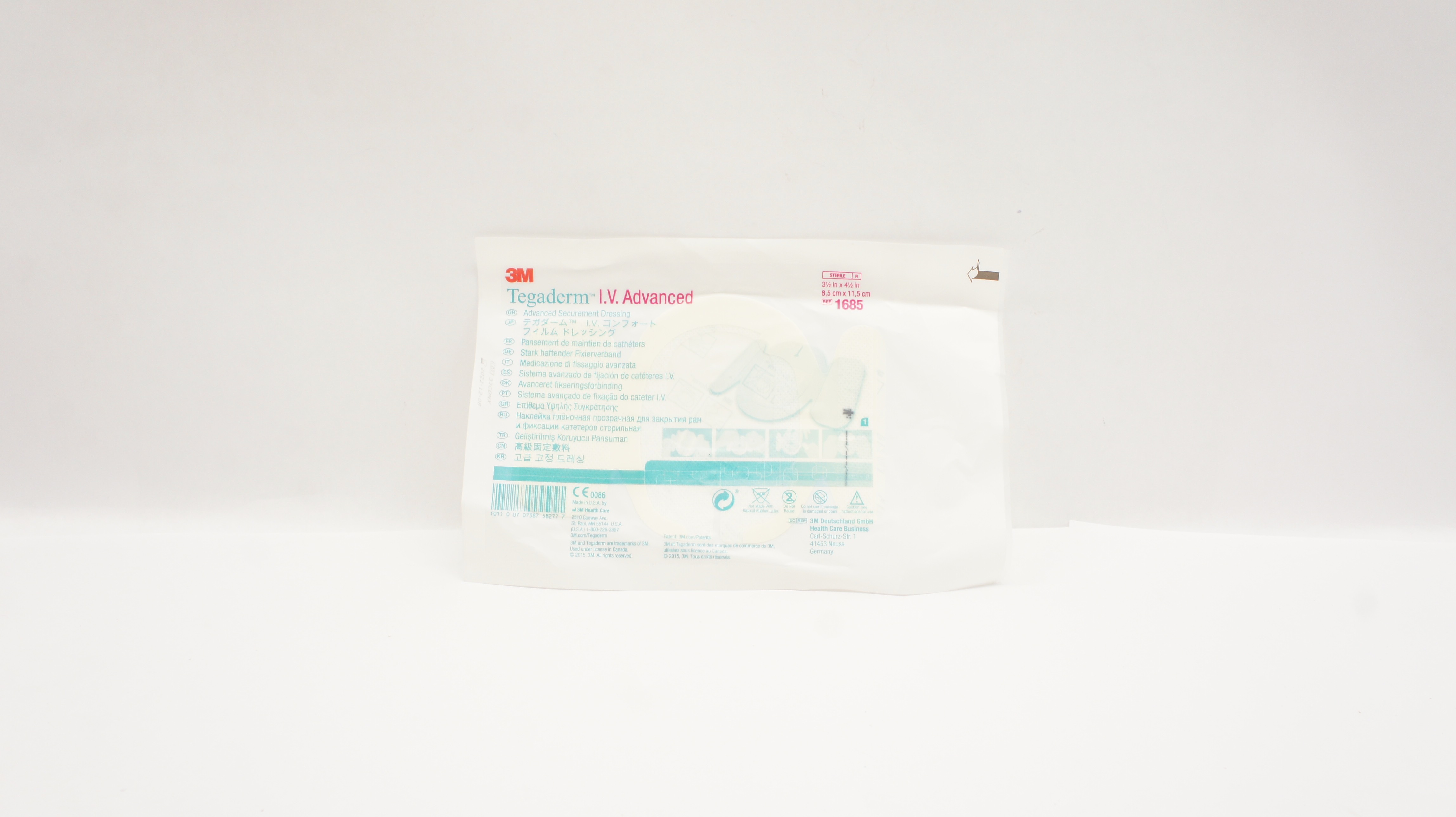 3M 1685 Tegaderm I.V. Advanced Securement Dressing 3-1/2 x 4-1/2 inch (x)