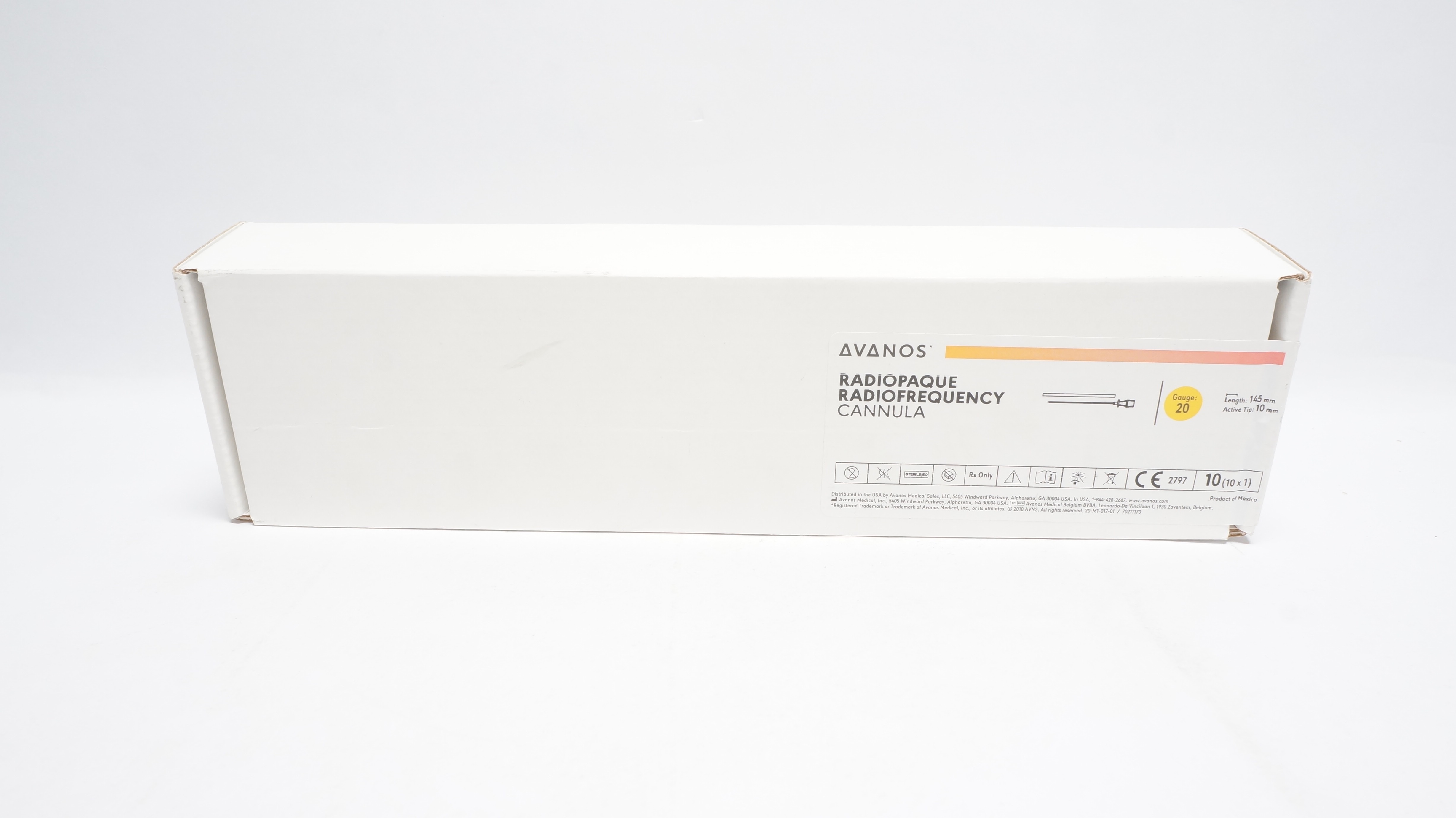 Avanos PMF20-145-10 Radiopaque Radiofrequency Cannula 20 x 145mm - Box of 10