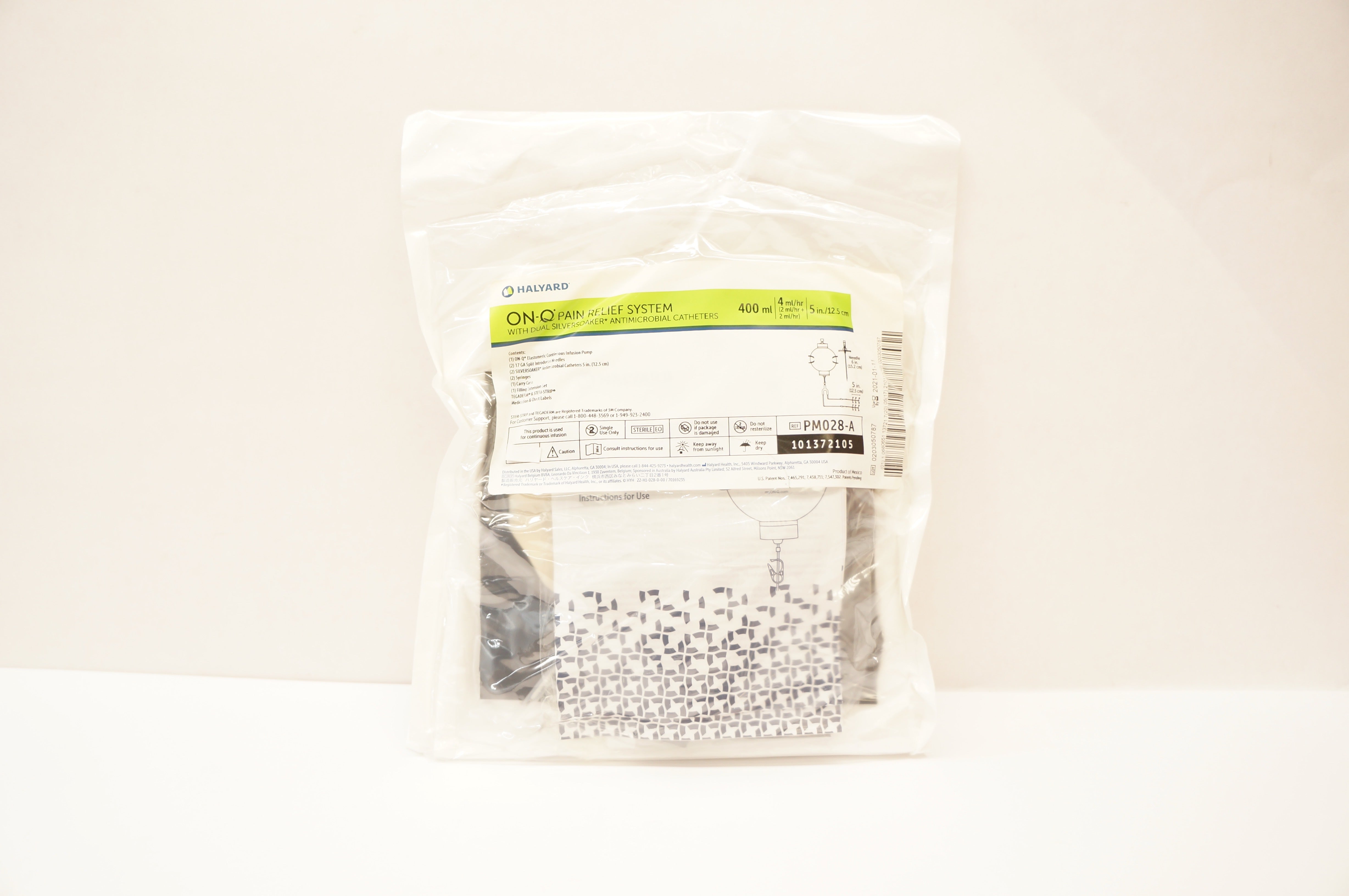 Halyard PM028-A ON-Q Pain Relief System w/Caths. 400ml, 4ml/hr x 5inch (x)