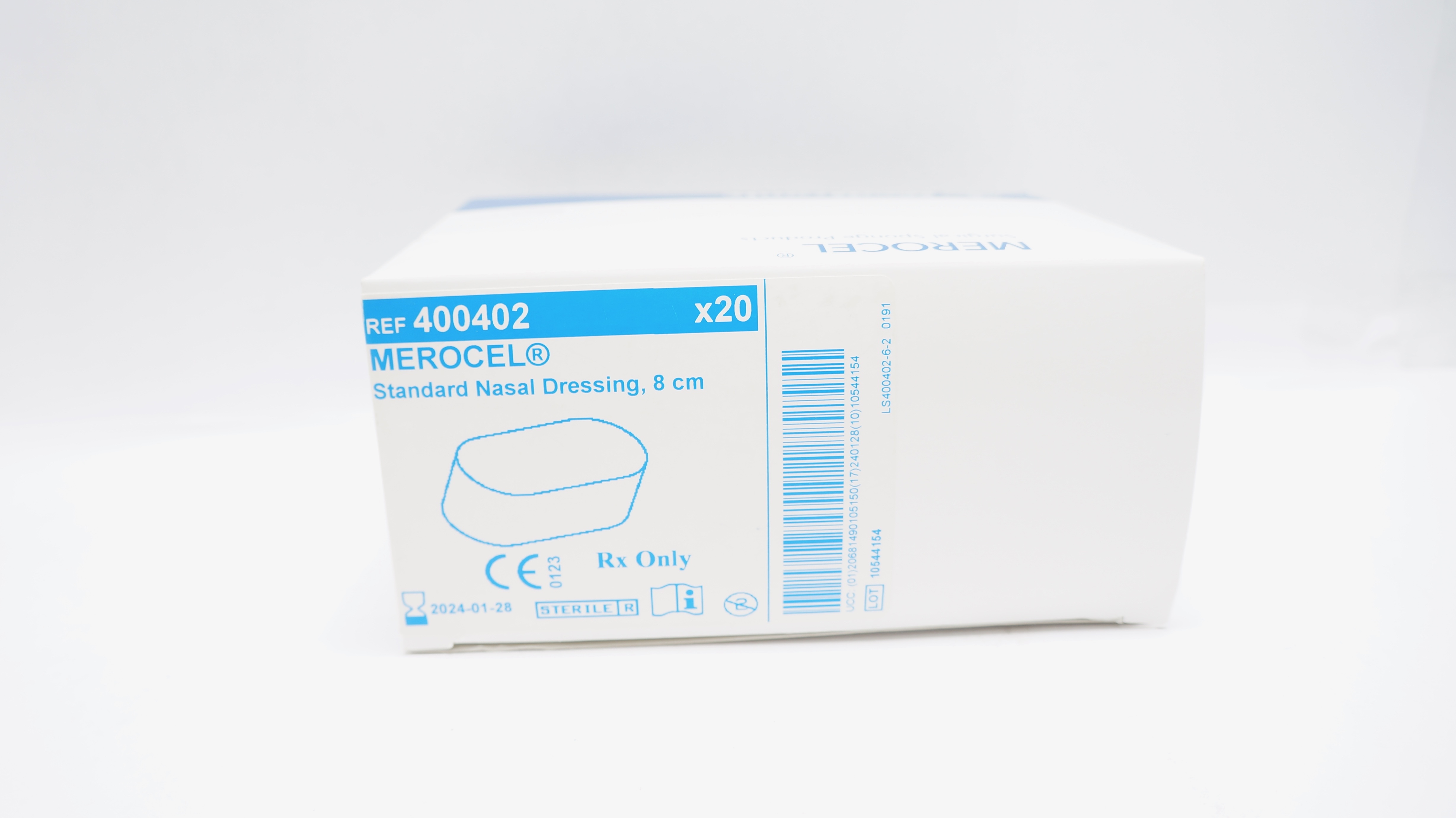 Medtronic 400402 MEROCEL Standard Nasal Dressing, 8cm (x) - Box of 20