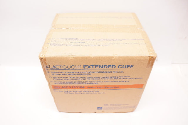 Medline MDS195184 Aloetouch Extended Cuff gloves, Small - Case of 500