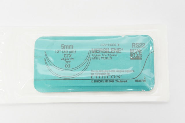 Ethicon RS22 5mm MERSILENE, CTX, 48mm 1/2c Taper, 12inch