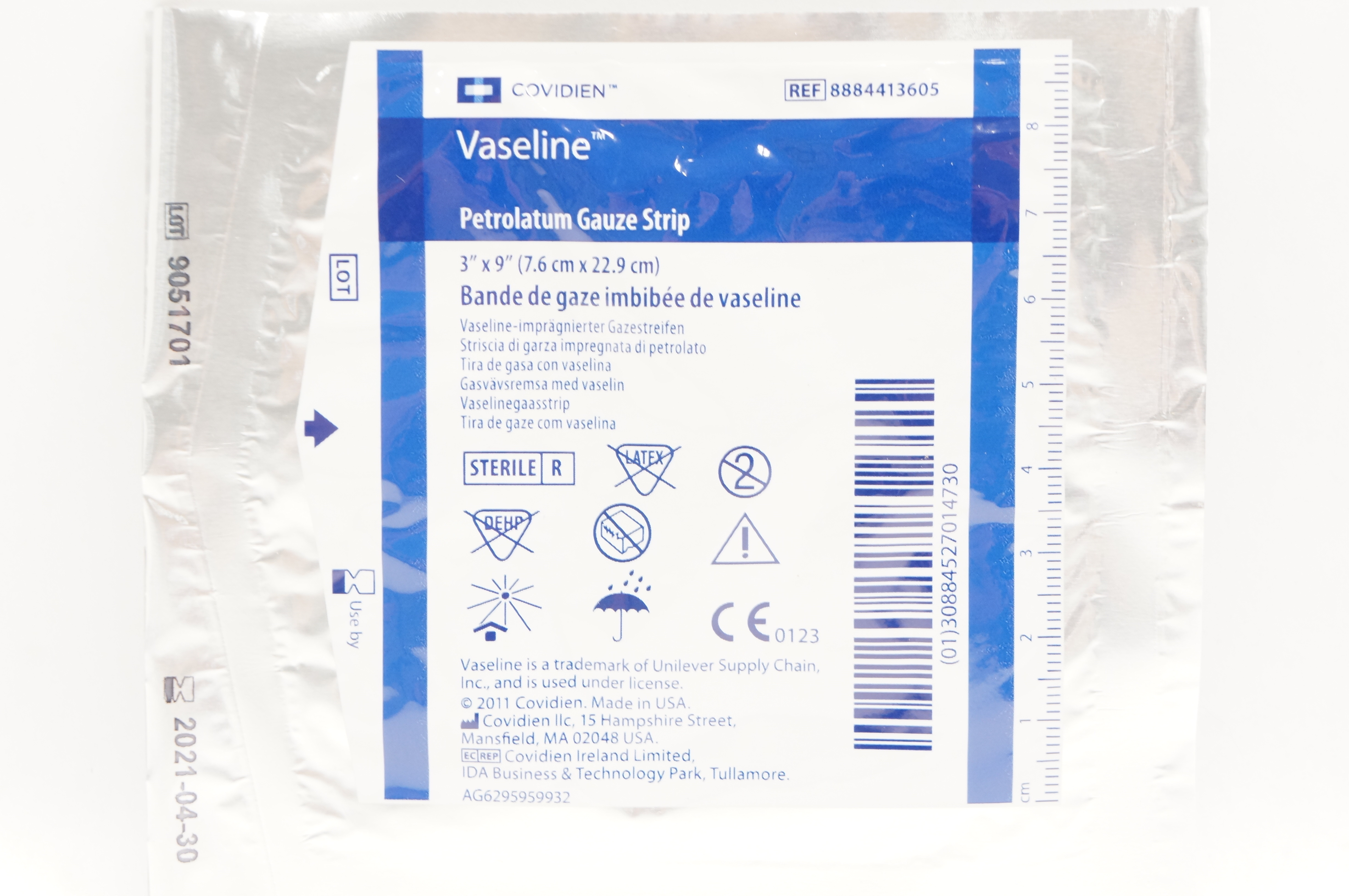 Covidien 8884413605 Vaseline Petrolatum Gauze Strip 3 x 9inch (x)