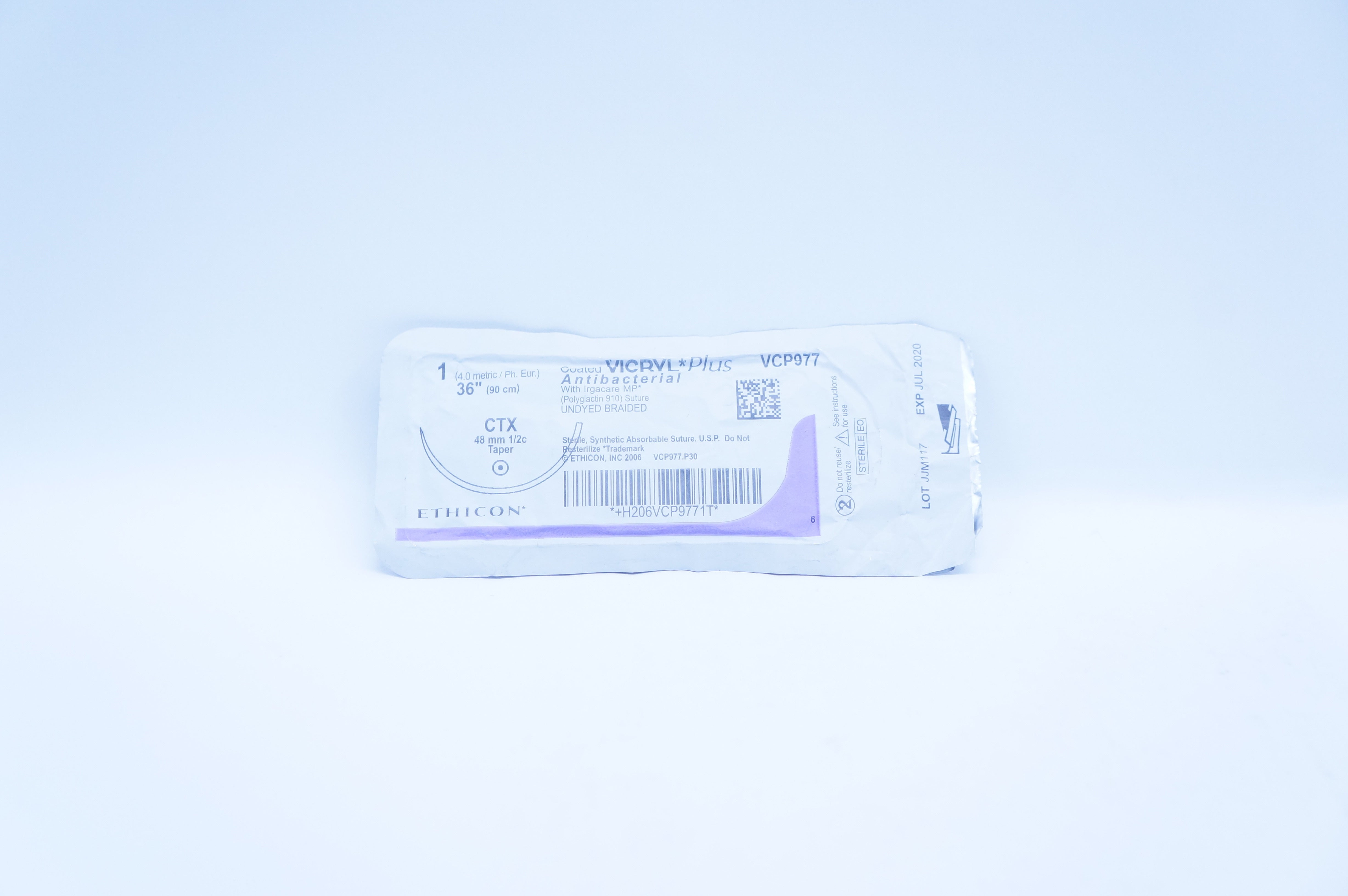 Ethicon VCP977 1 Vicryl Plus, CTX, 48mm 1/2c Taper, 36inch (x)