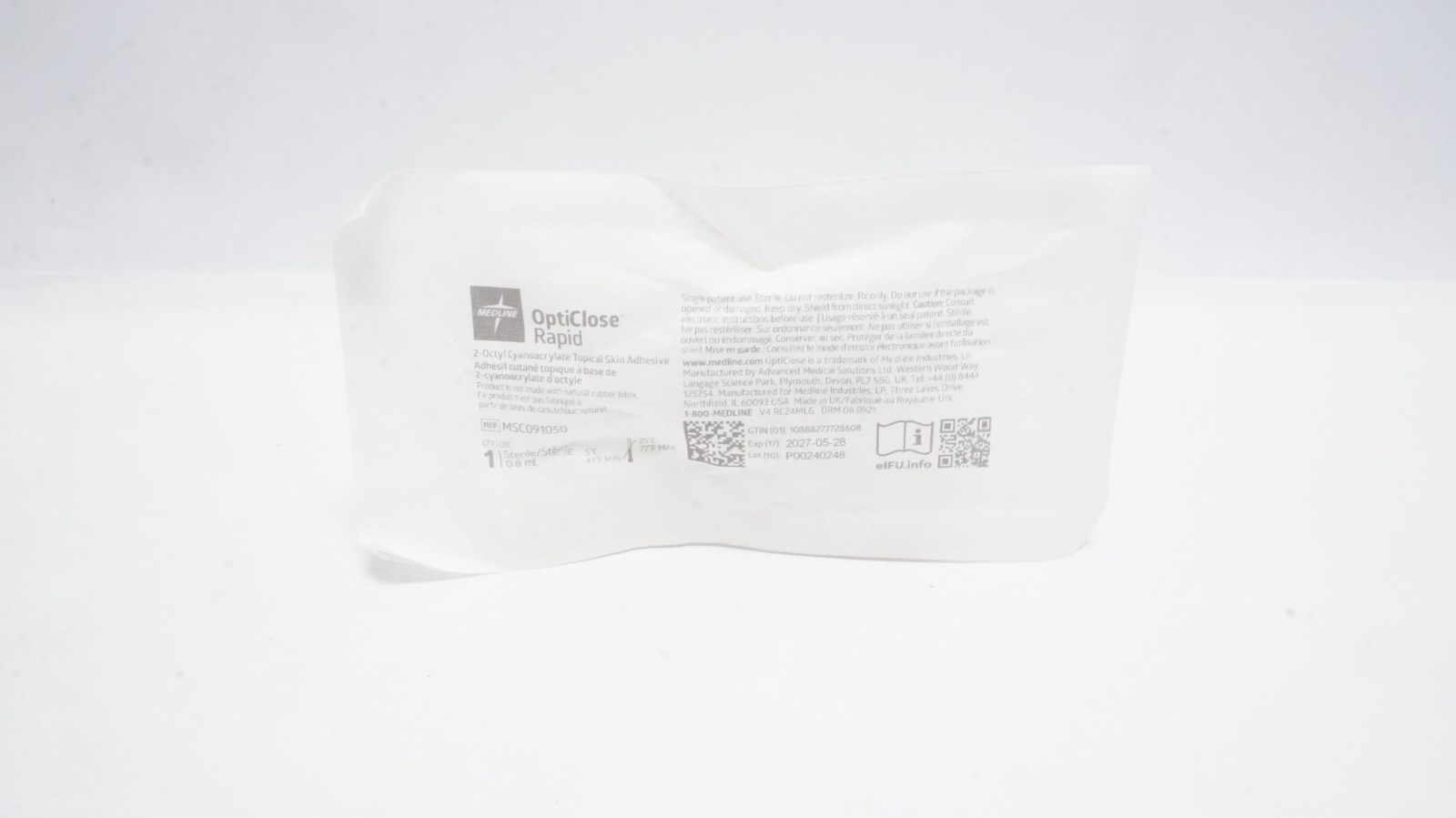 Medline MSC091050 OptiClose Rapid Skin Adhesive 0.8 mL