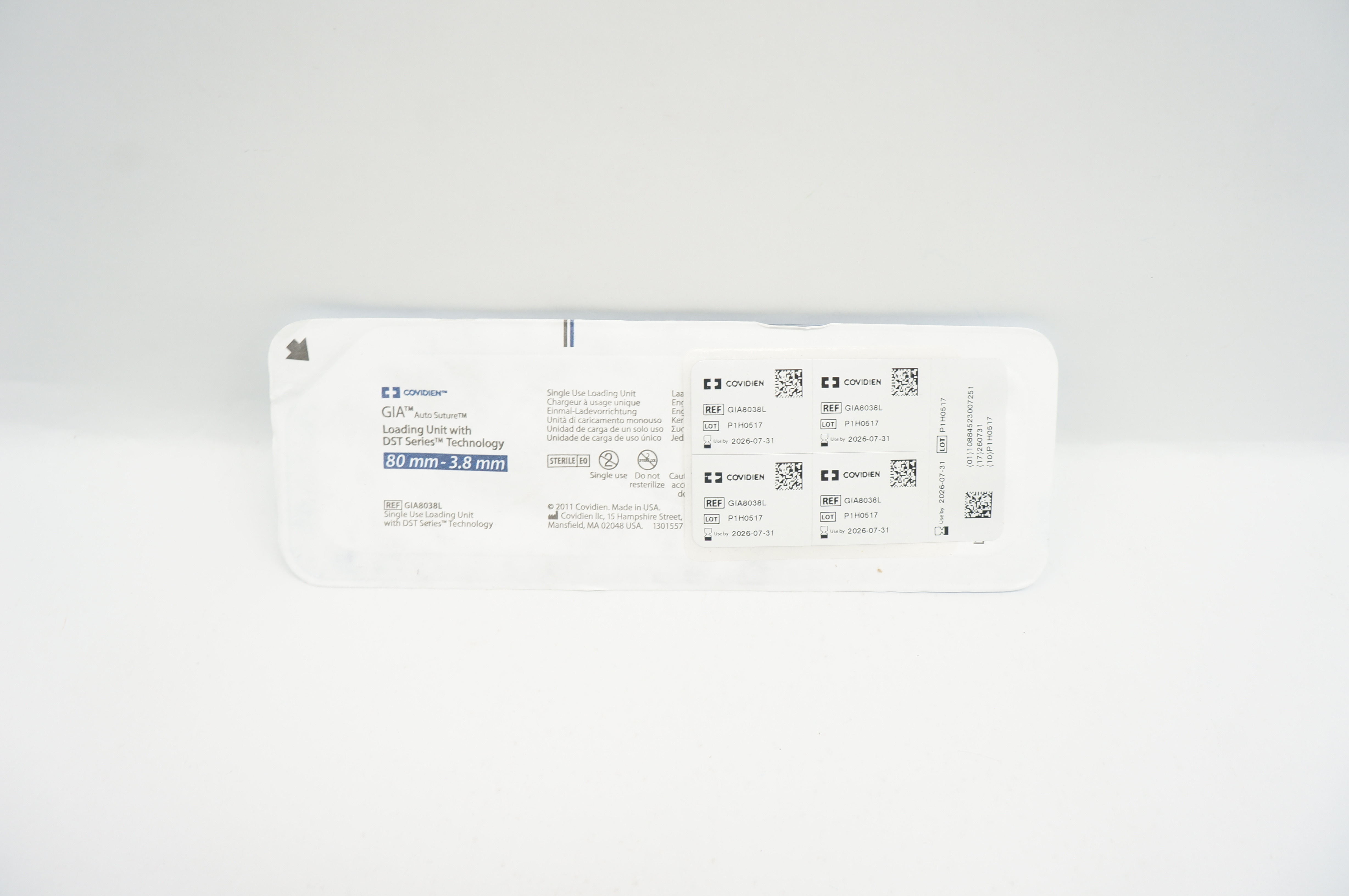 Covidien GIA8038L GIA AutoSuture Loading Unit W/DST Series Technology 80x3.8mm