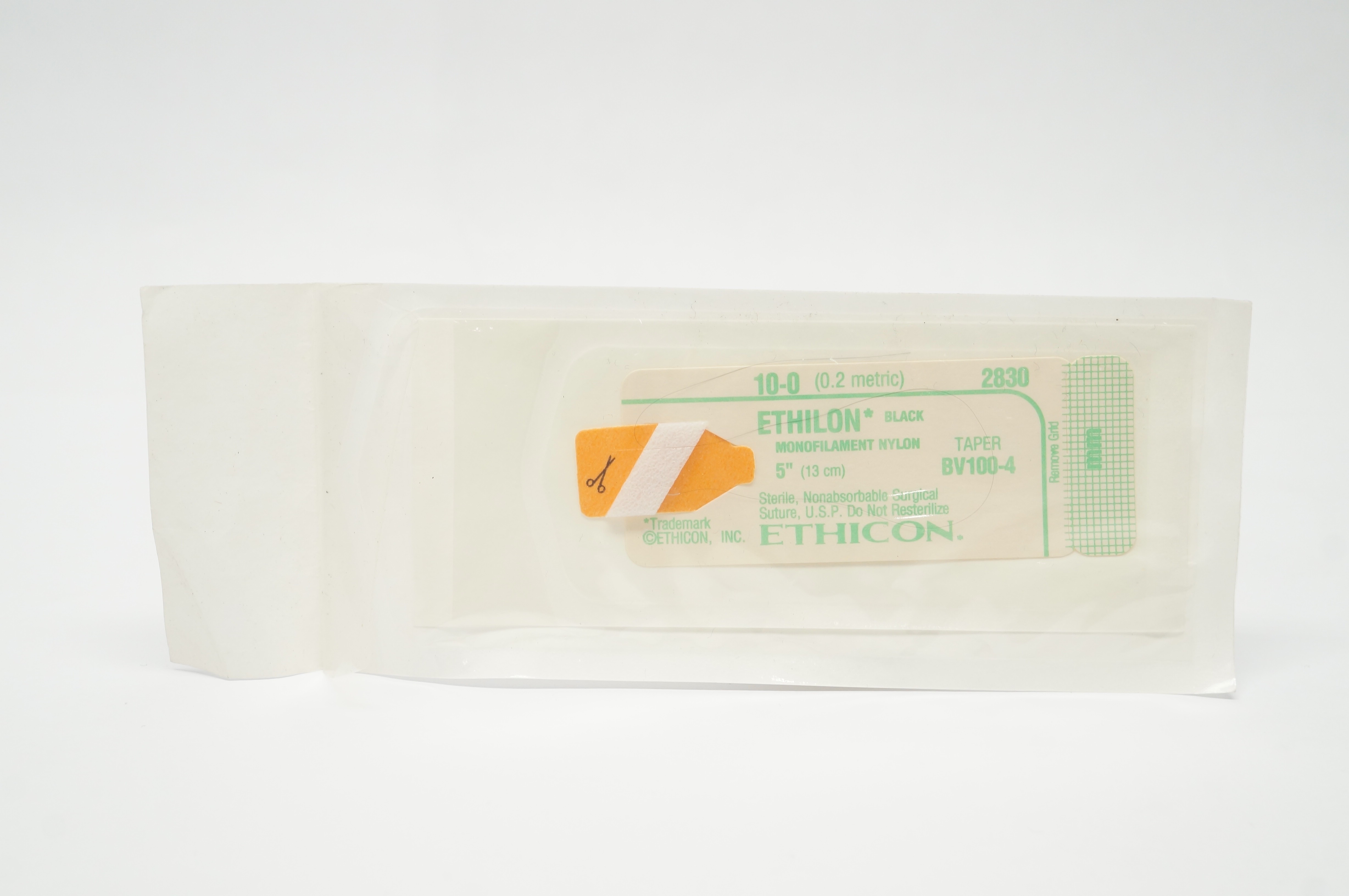 Ethicon 2830 10-0 ETHILON Nylon Stre BV100-4 5 mm 3/8c Taper, 5inch (x)
