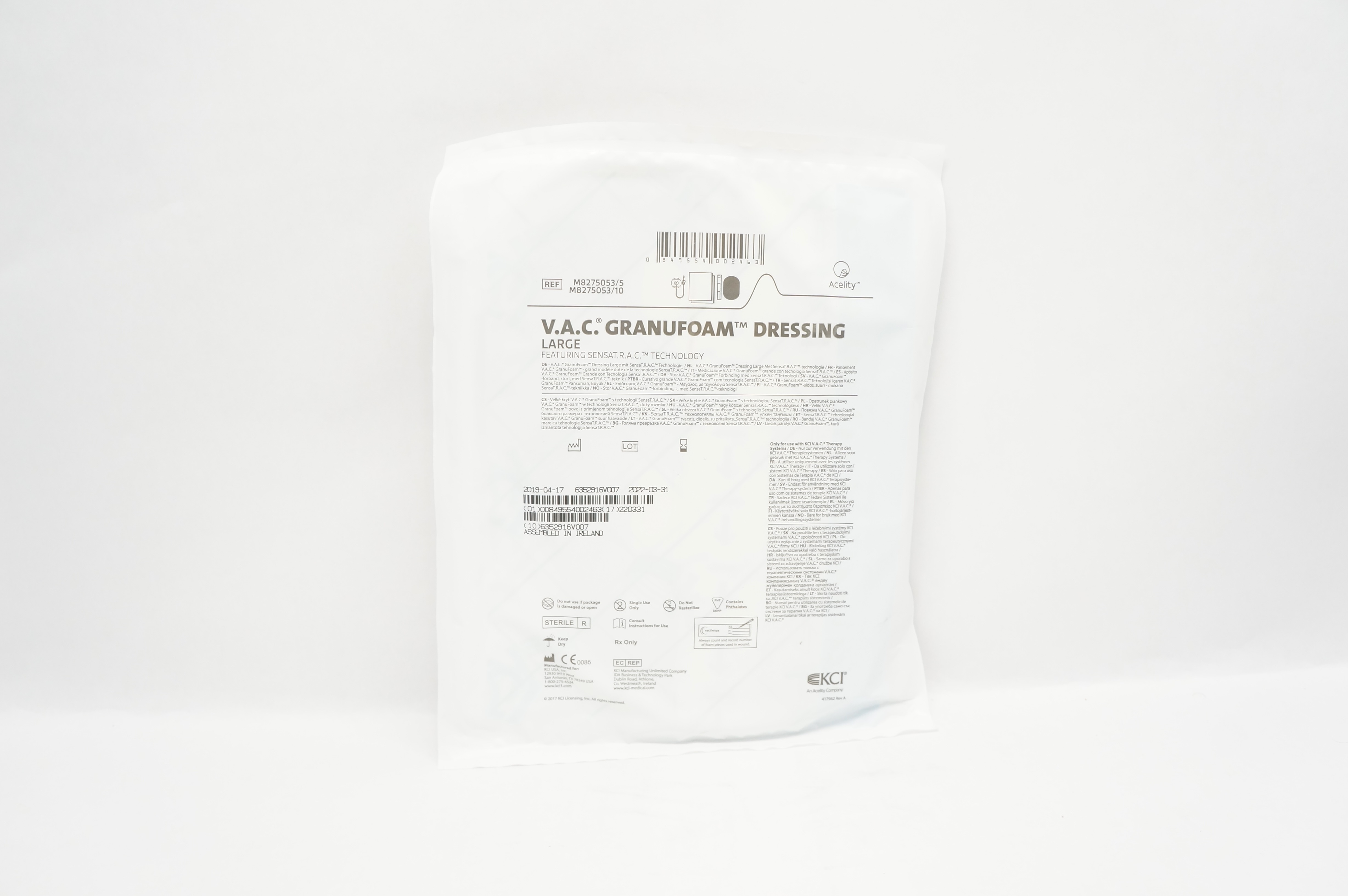 KCI M8275053/5 V.A.C. Granufoam Dressing, Large (x)
