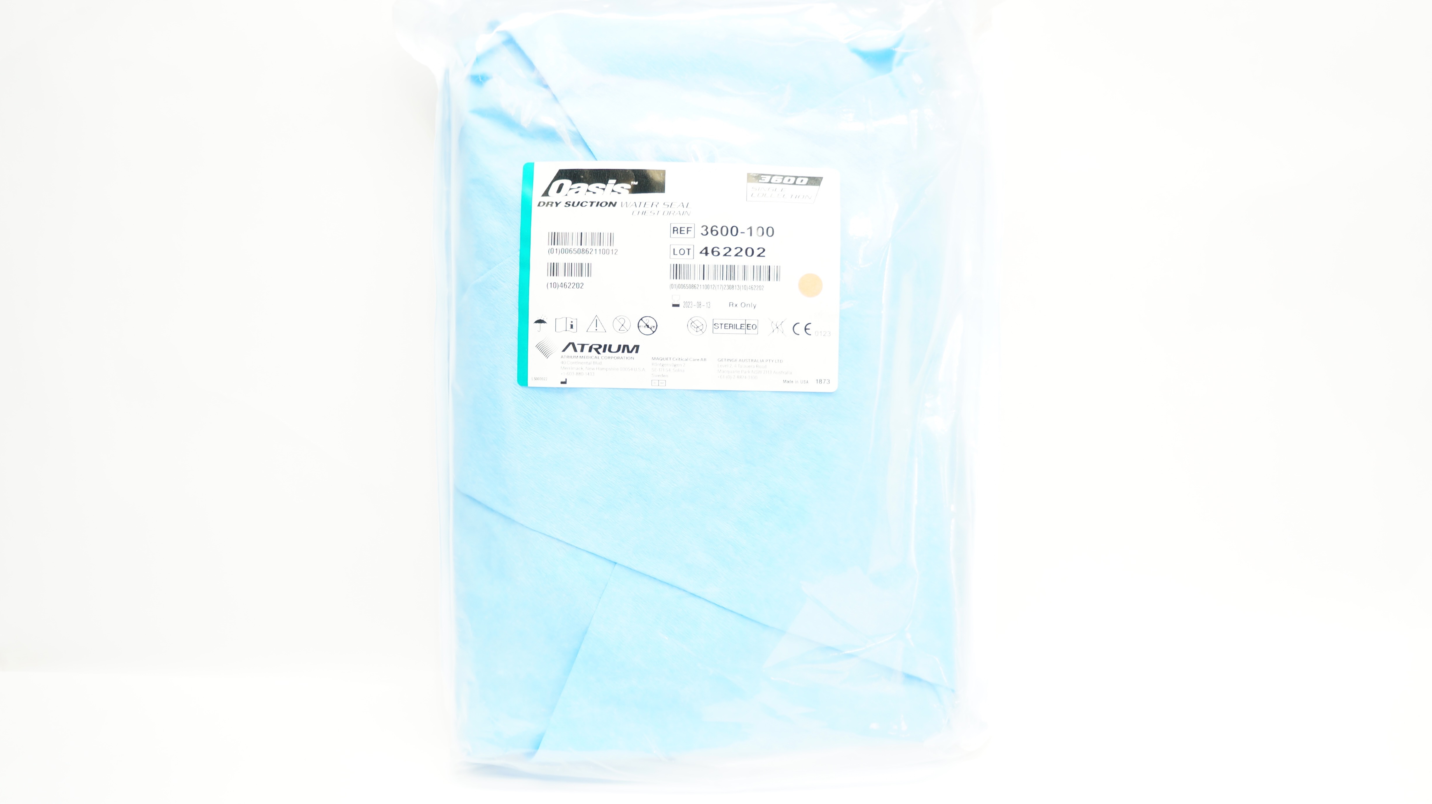 Atrium 3612-100 Oasis Dry Suction Water Seal Chest Drain, Infant Pediatric (x)