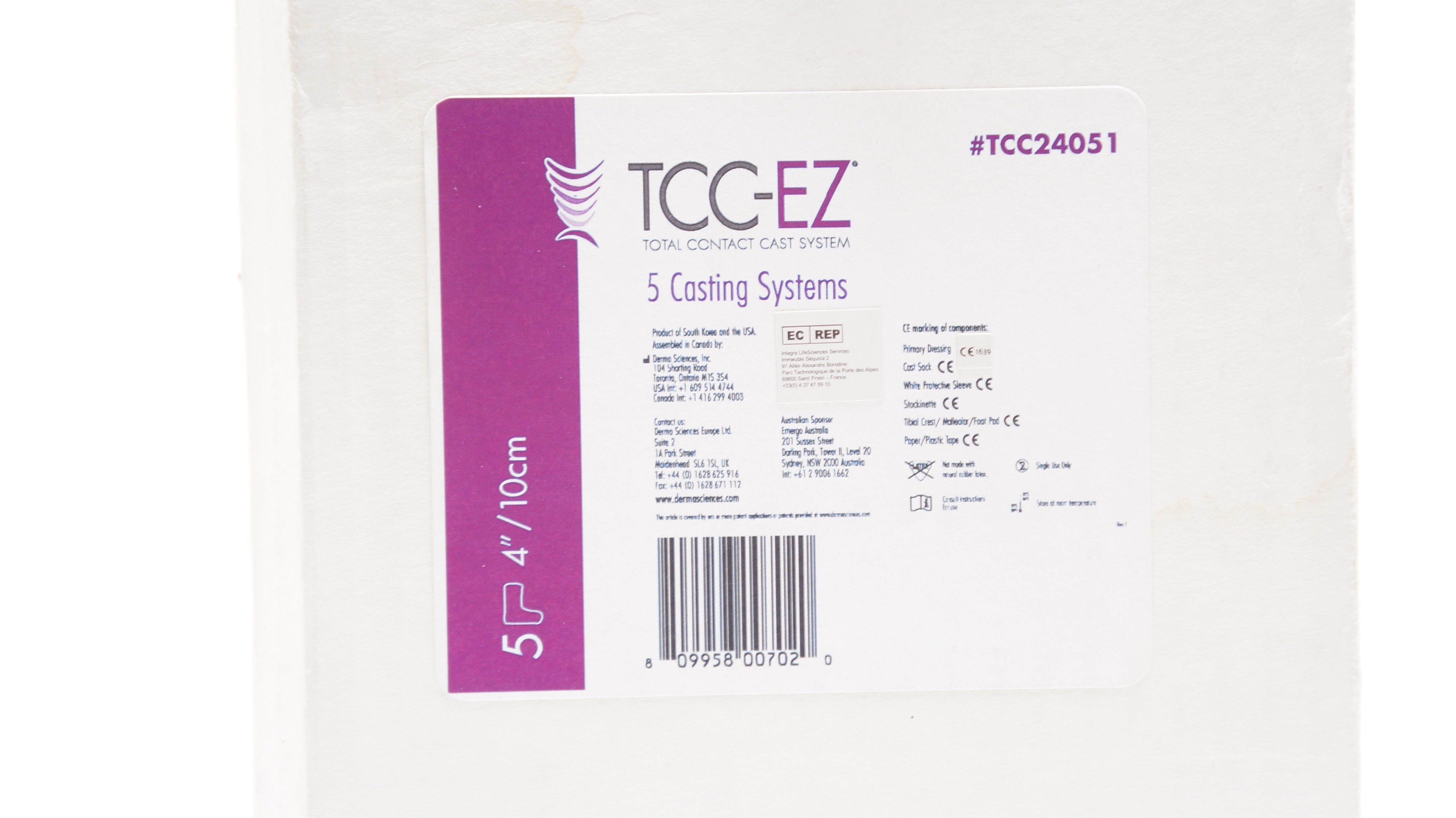 Derm Sciences TCC24051 TCC-EZ Casting Systems 4inch (x) - Box of 5