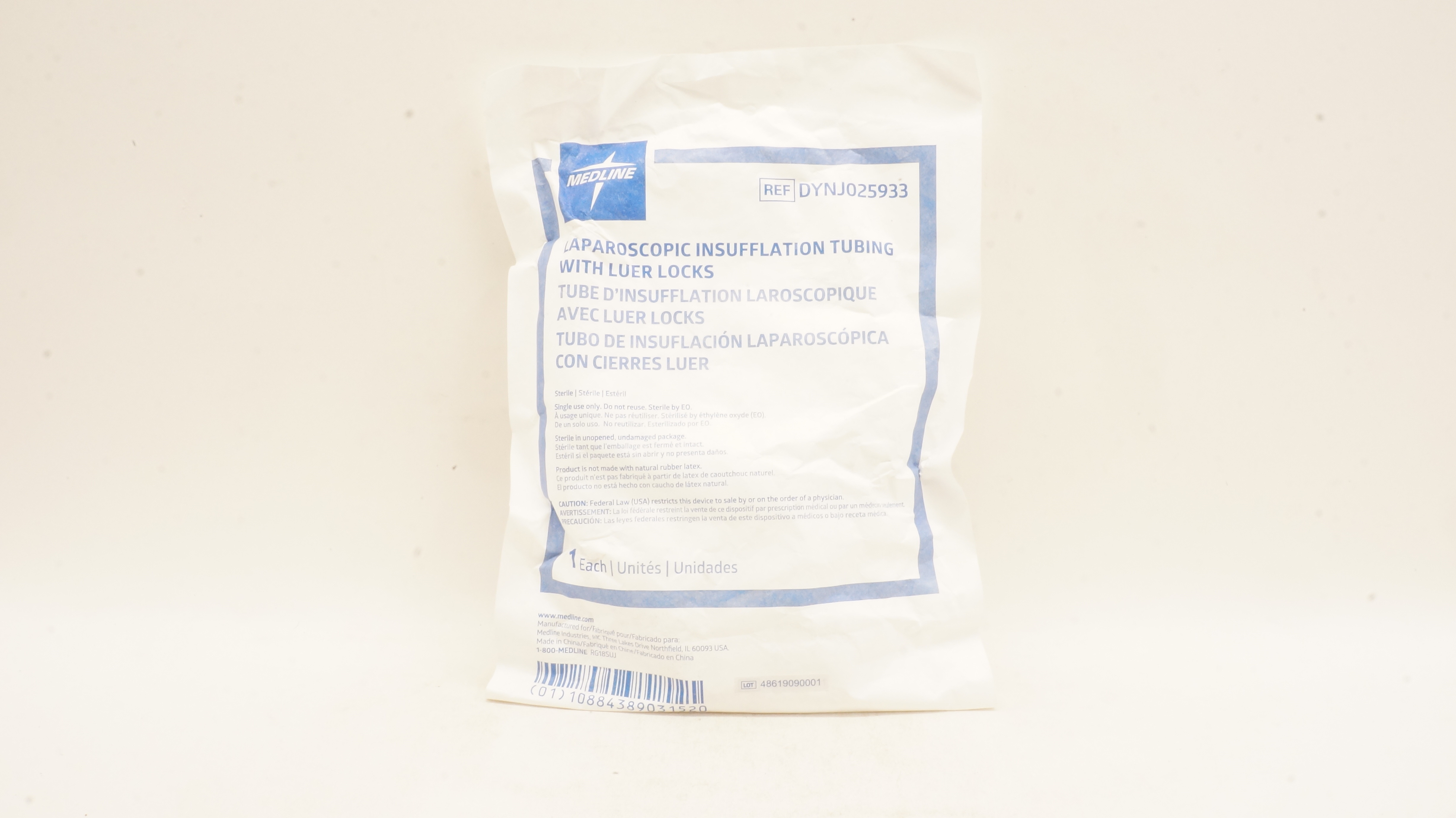 Medline DYNJ025933 Laparoscopic Insufflation Tubing with Luer Locks