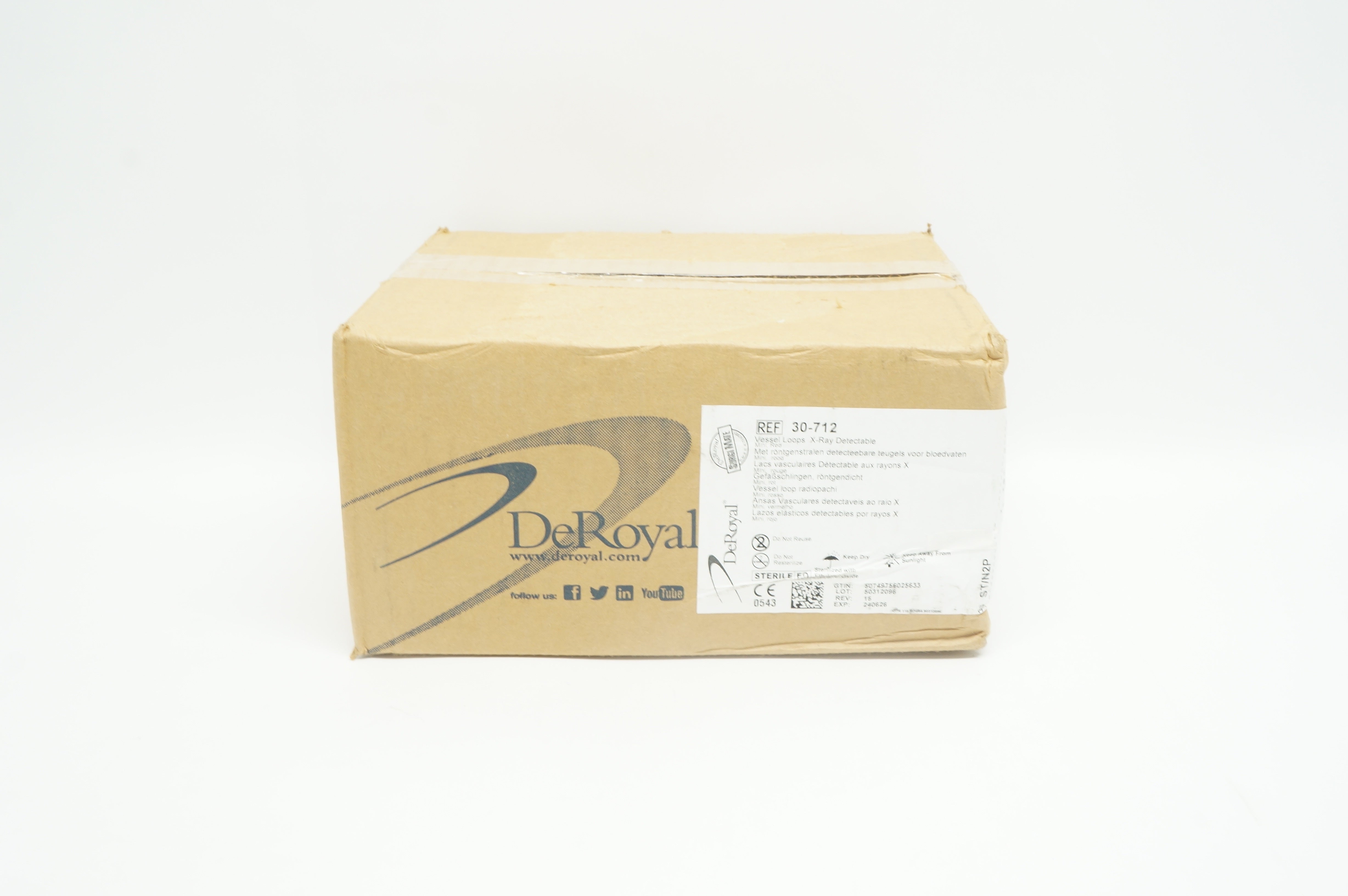DeRoyal 30-712 Vessel Loops X-Ray Detectable Mini, Red - Case of 25