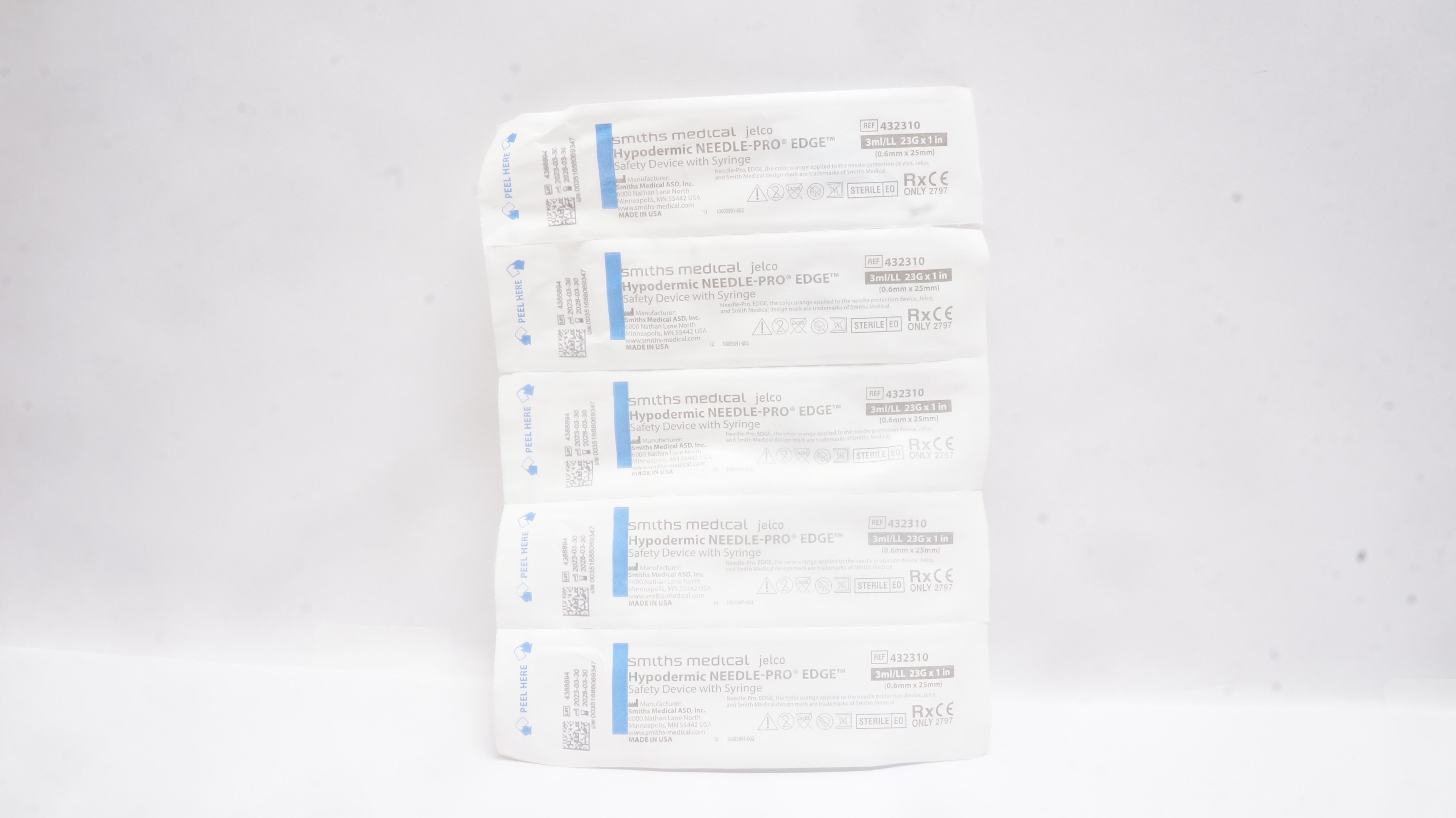 Smiths Medical 432310 Jelco Ndle-Pro EDGE Safety Device 3mL/ 23G x 1 - Pack of 5