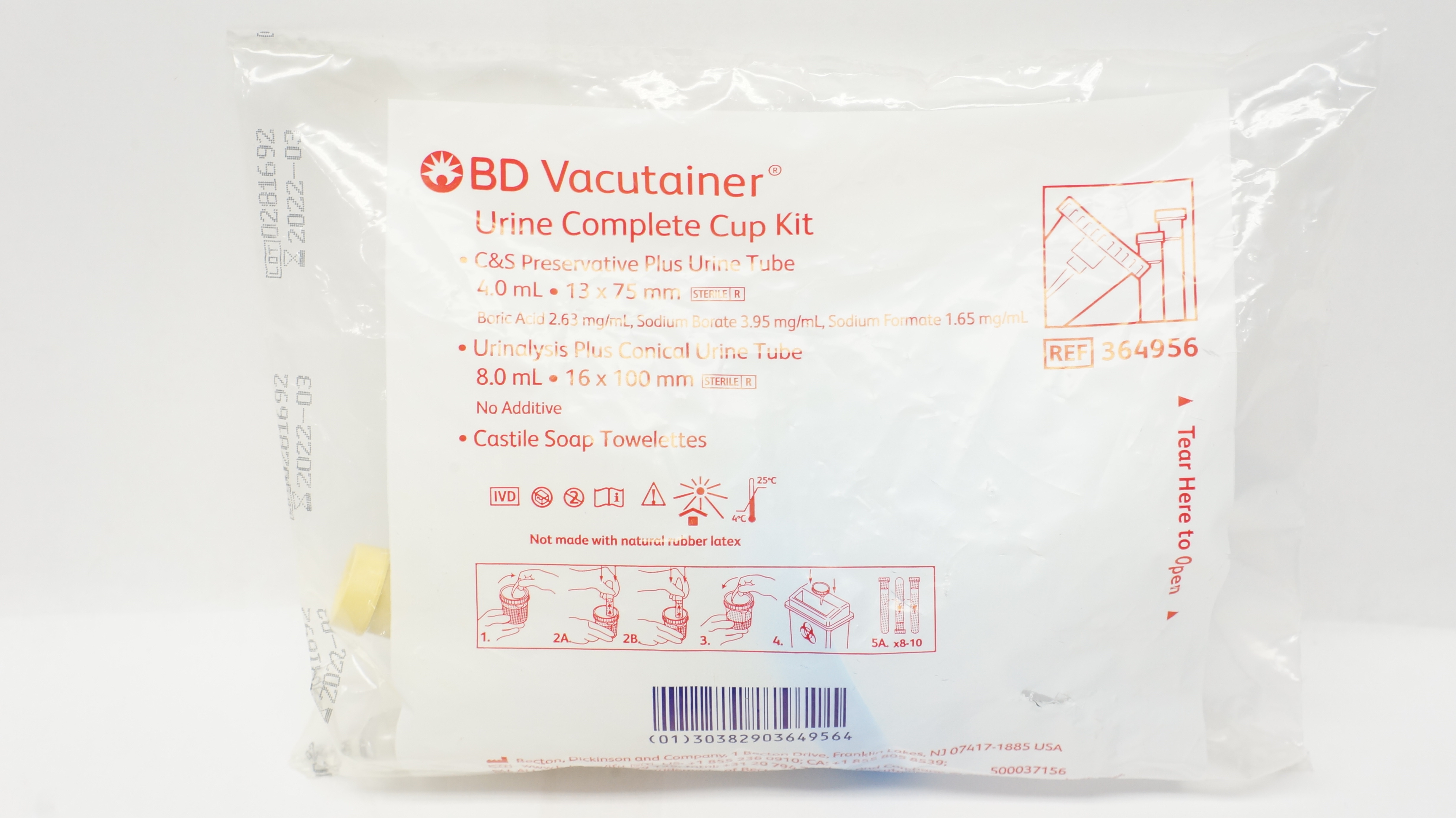 BD 364956 Vacutainer Urine Complete Cup Kit (x)