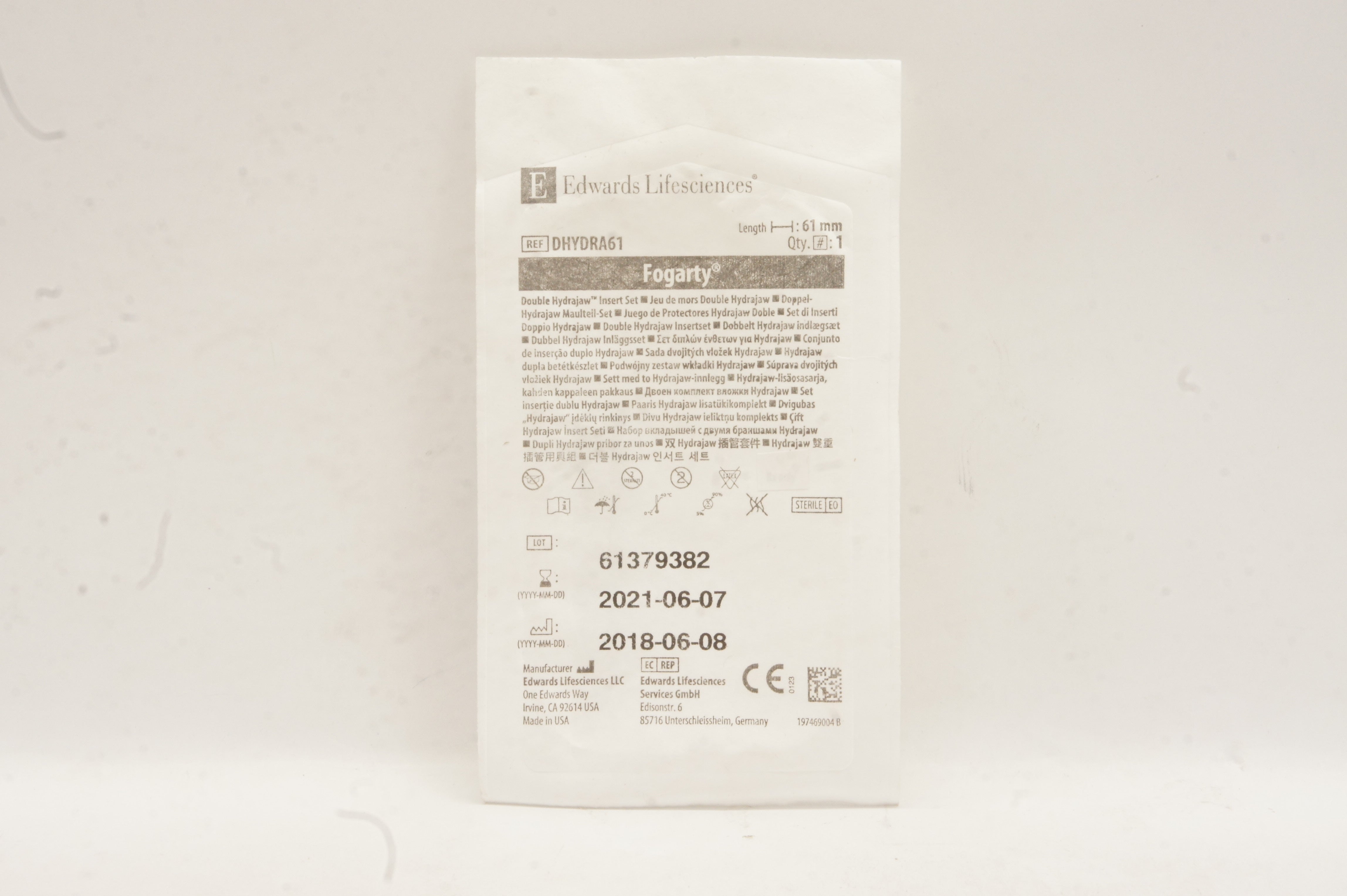 Edwards Lifesciences DHYDRA61 Fogarty 61mm Double Hydrajaw Insert Set (x)