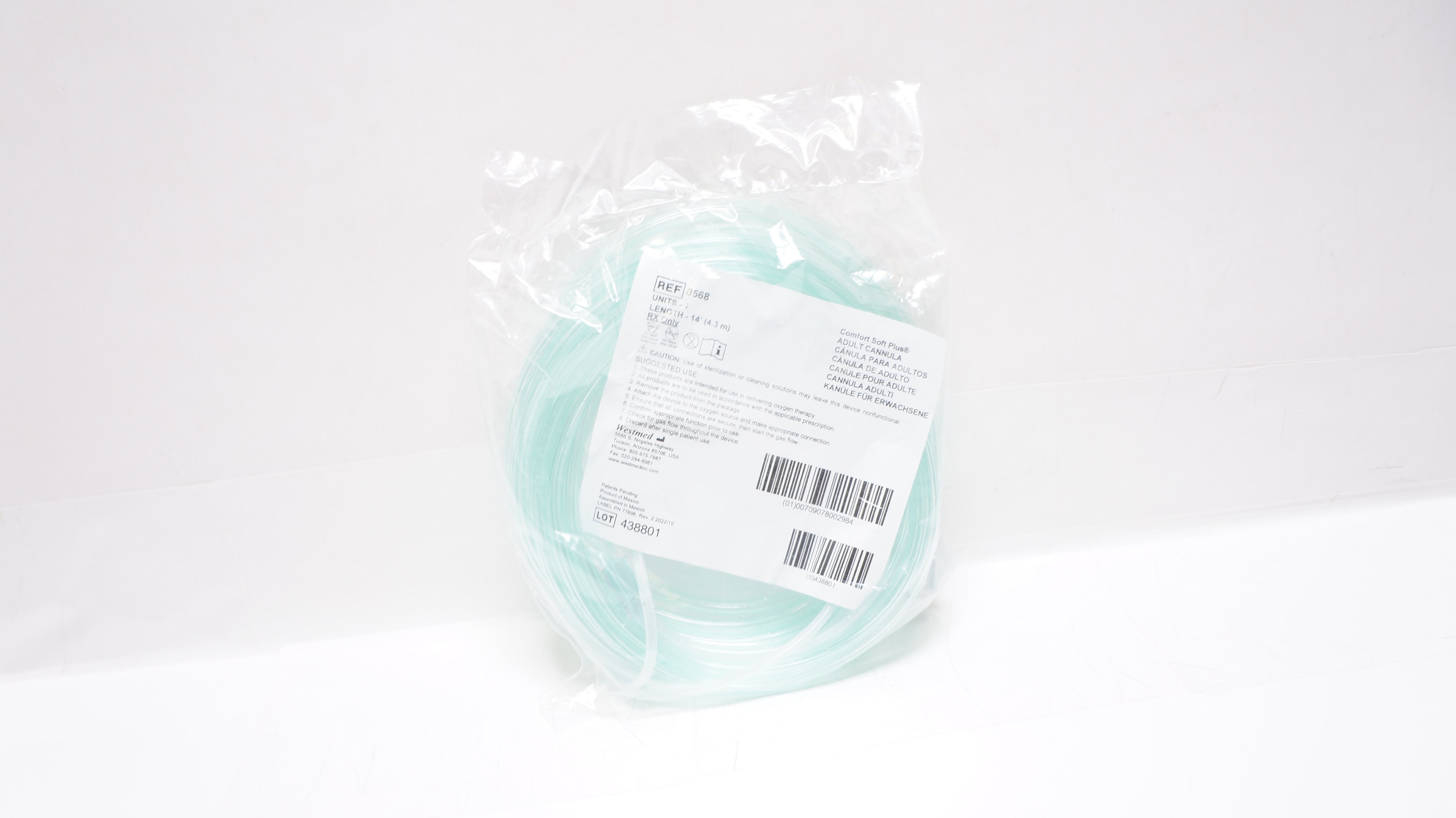 Westmed 0568 Comfort Soft Plus Adult Cannulla 14 ft.