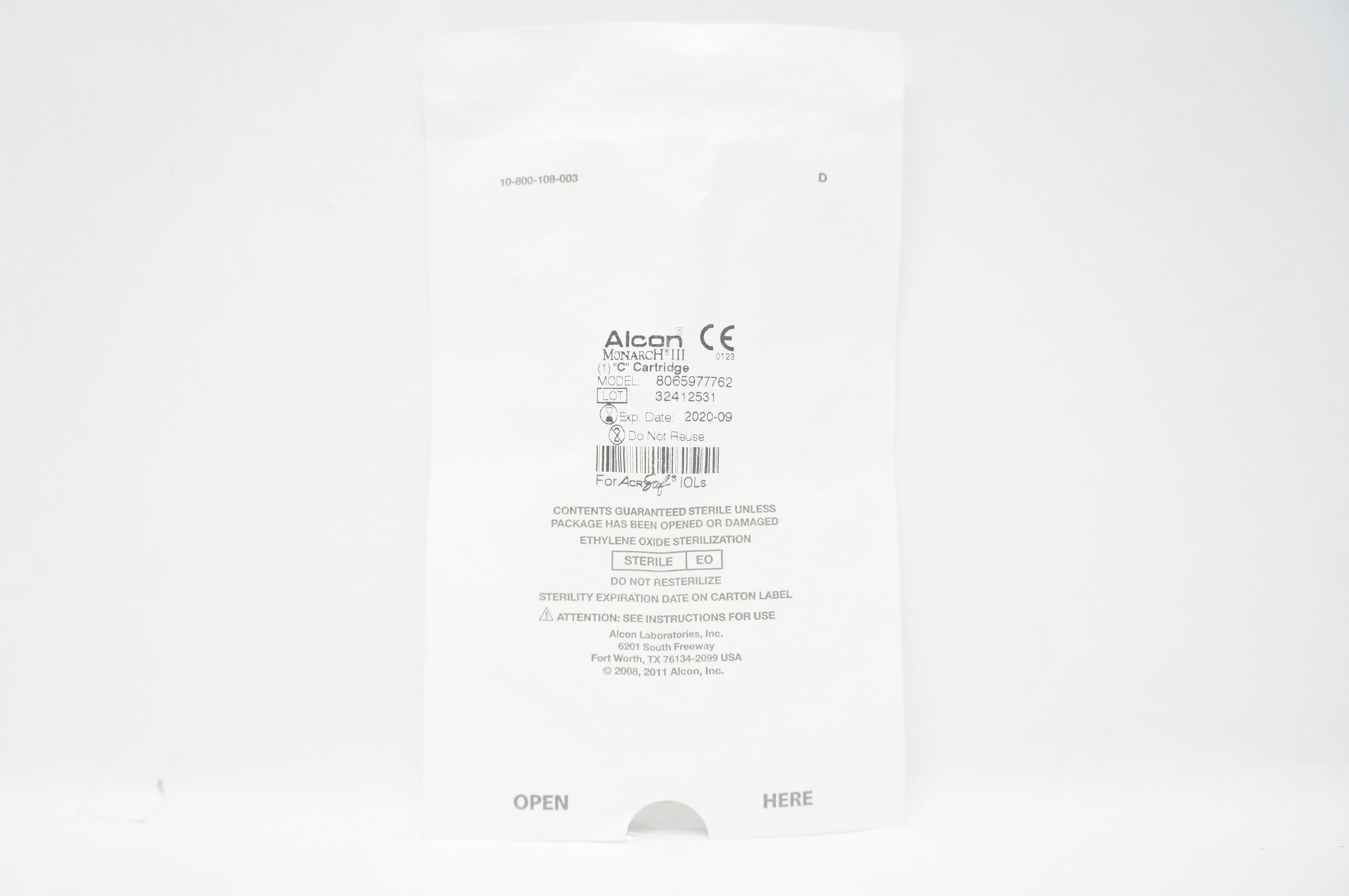 Alcon 8065977762 C Cartridge For Monarch III (x)