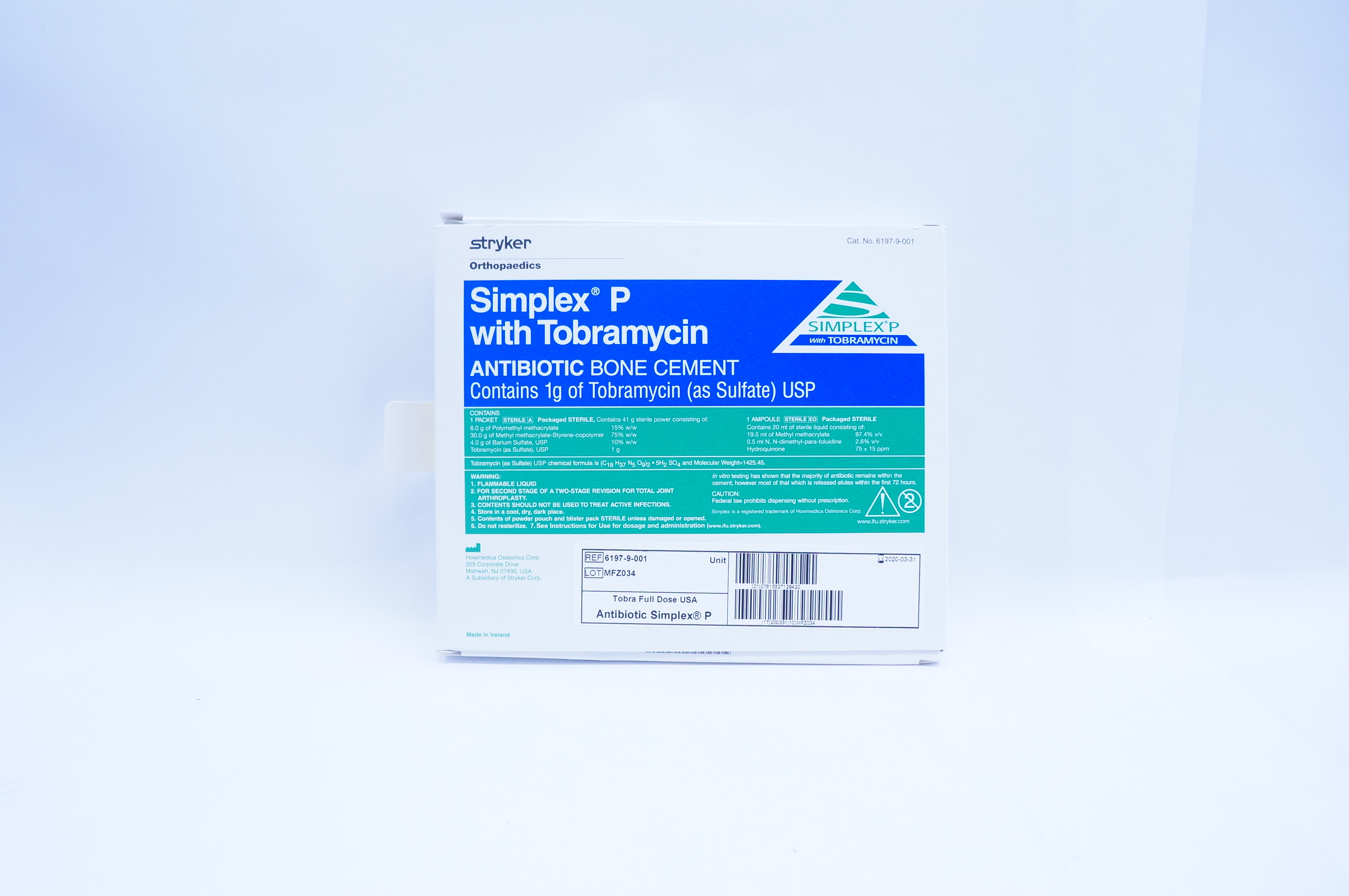 Howmedica 6197-9-001 Simplex P with Tobramycin Antibiotic Bone Cement (x)