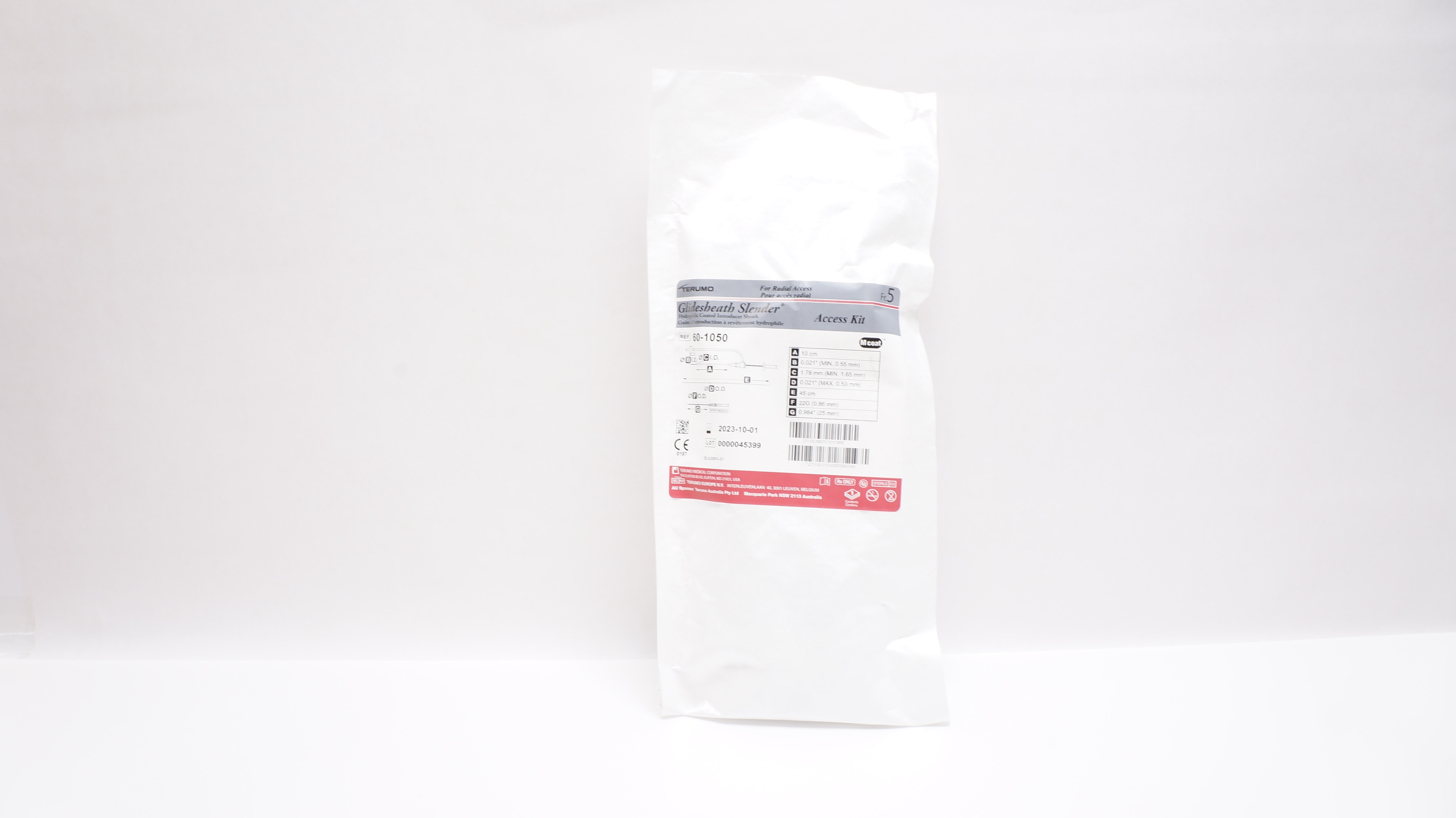 Terumo 60-1050 Glidesheath Slender Hydrophilic Coated Introducer Sheath 5Fr. (x)