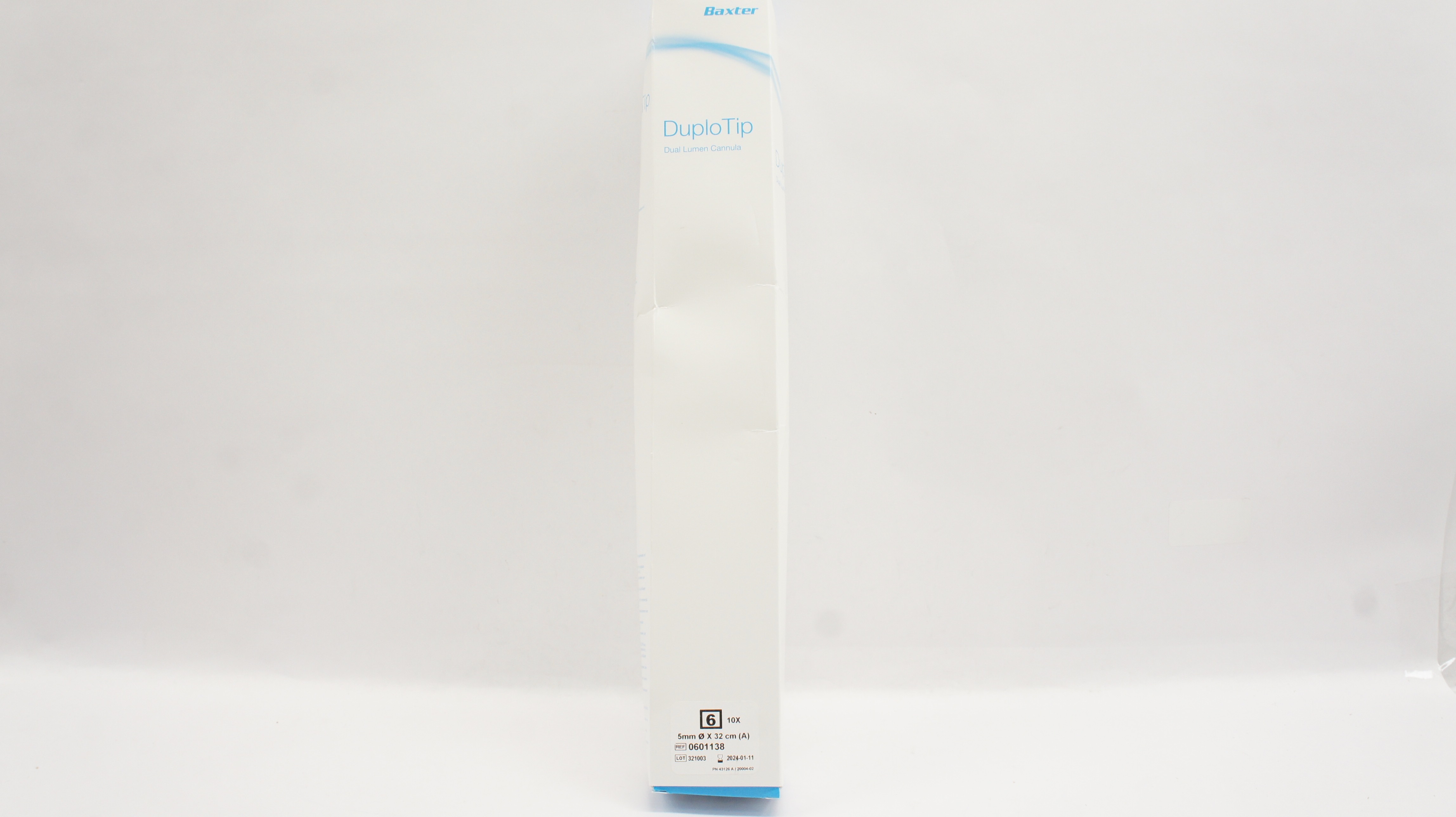 Micromedics 0601138 Baxter DuploTip Dual Lumen Cannula 6 5mm x 32cm - Box of 10