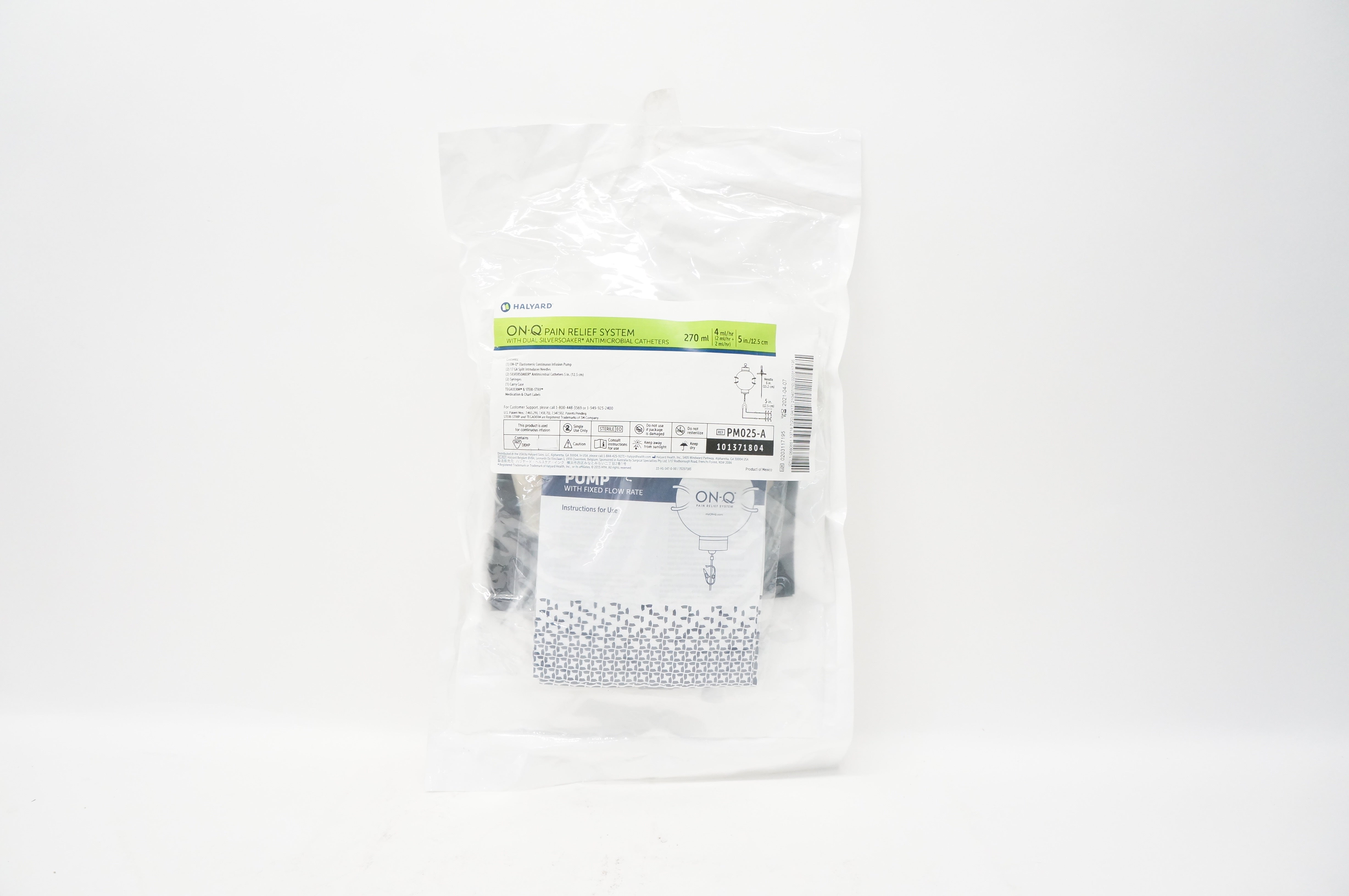 Halyard PM025-A ON-Q Pain Relief System w/Antimicrobial Cath. 270ml x 5inch(x)