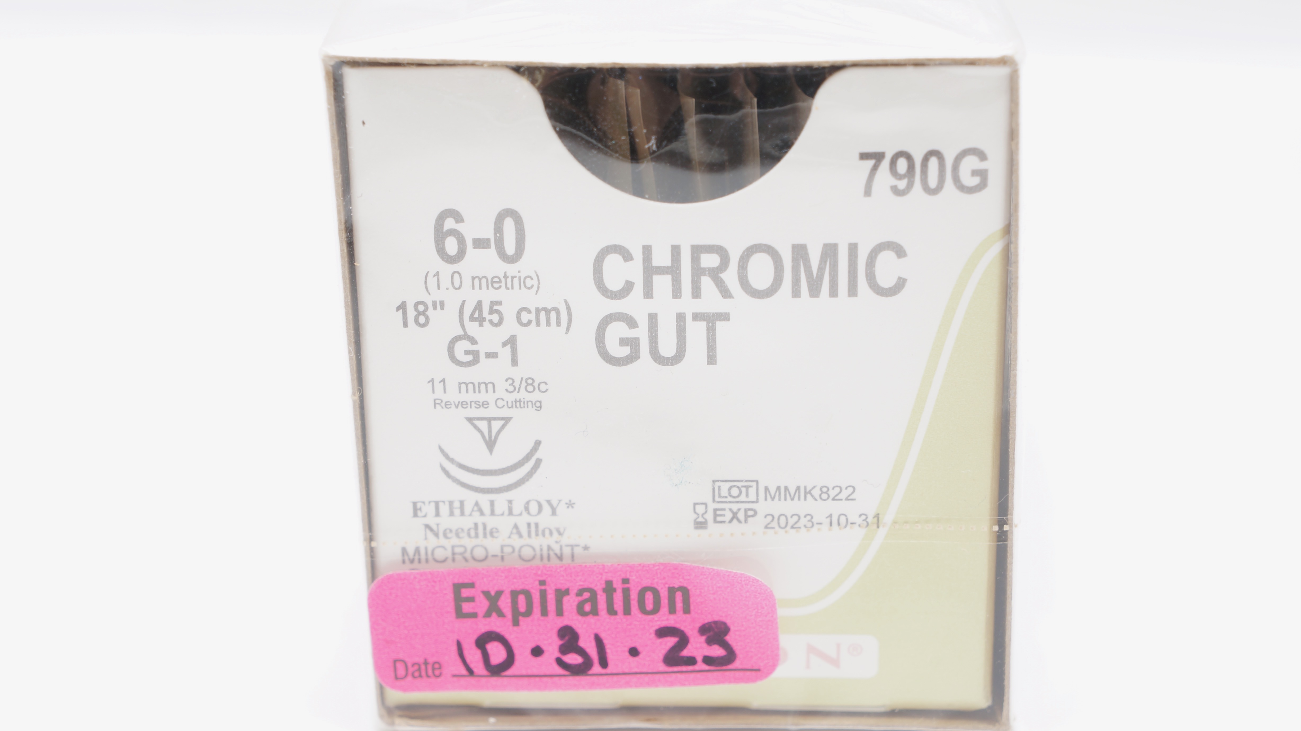 Ethicon 790G 6-0 CHROMIC GUT G-1 11mm 3/8c 18In - Box of 12 (x)