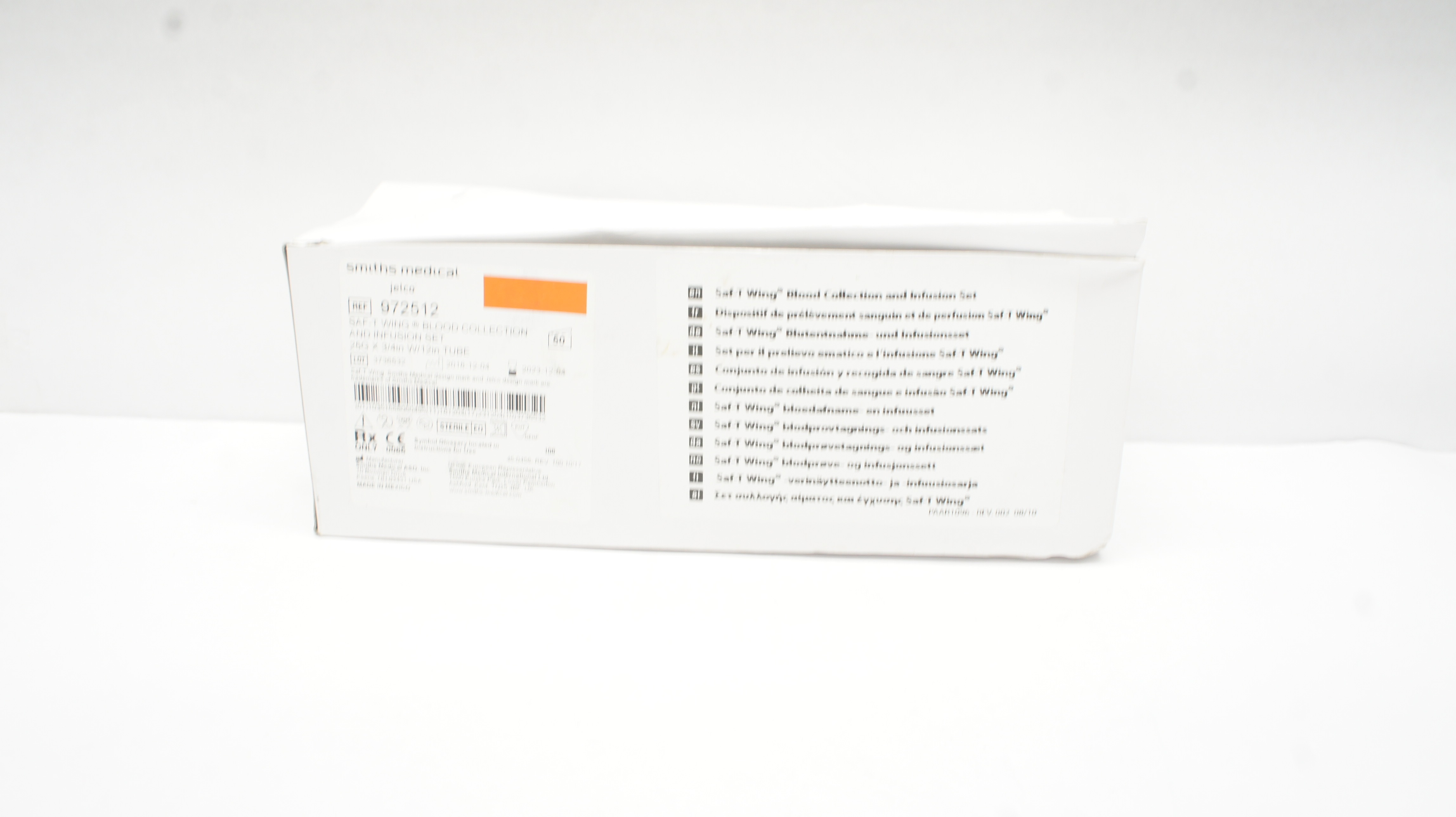 Smiths Medical 972512 Saf-T Wing Blood Collection 25G x 3/4inch (x) - Box of 50