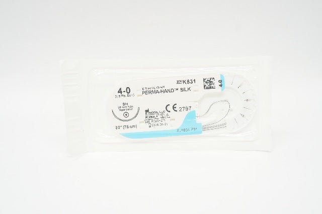 Ethicon K831 4-0 Perma-Hand Silk Stre SH 26mm 1/2c Taper, 30 inch