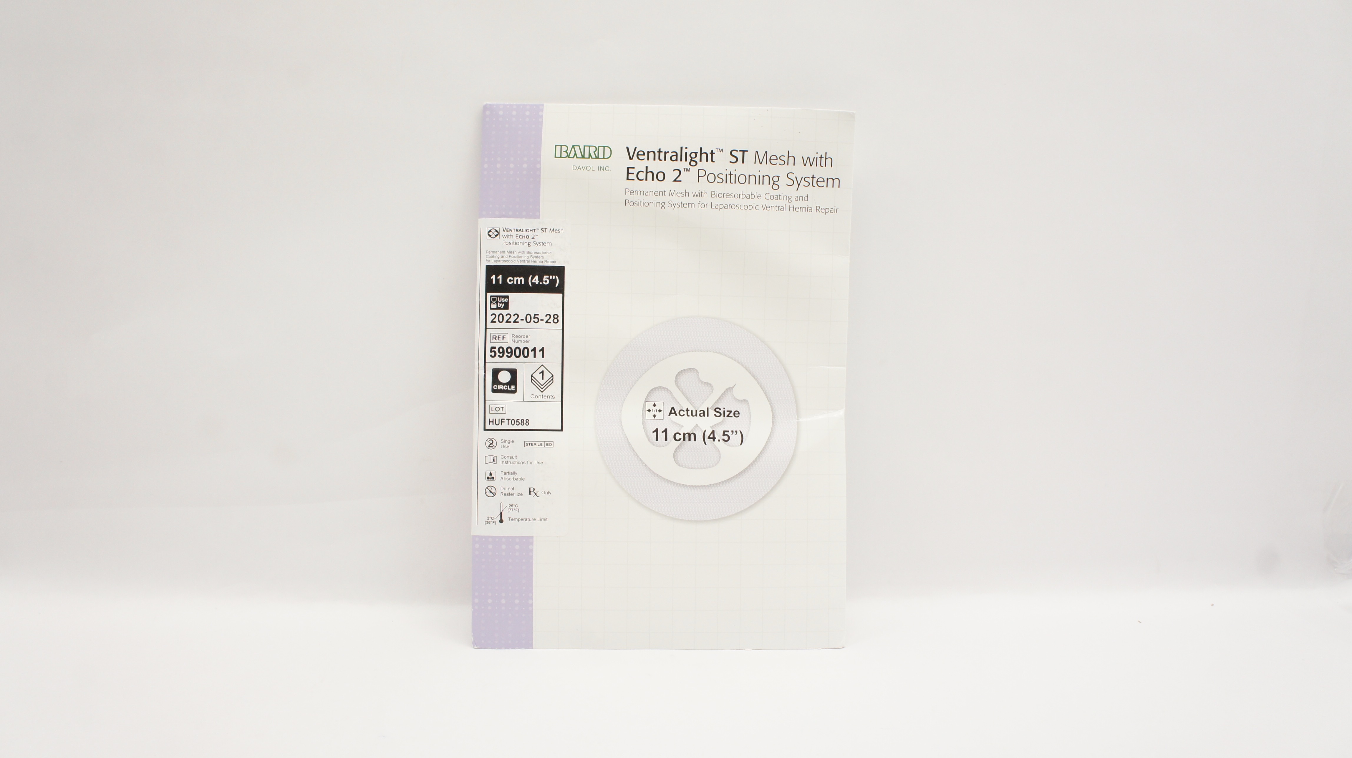 Bard 5990011 Davol Ventralight ST Mesh With Echo2 Positioning System 4.5inch (x)