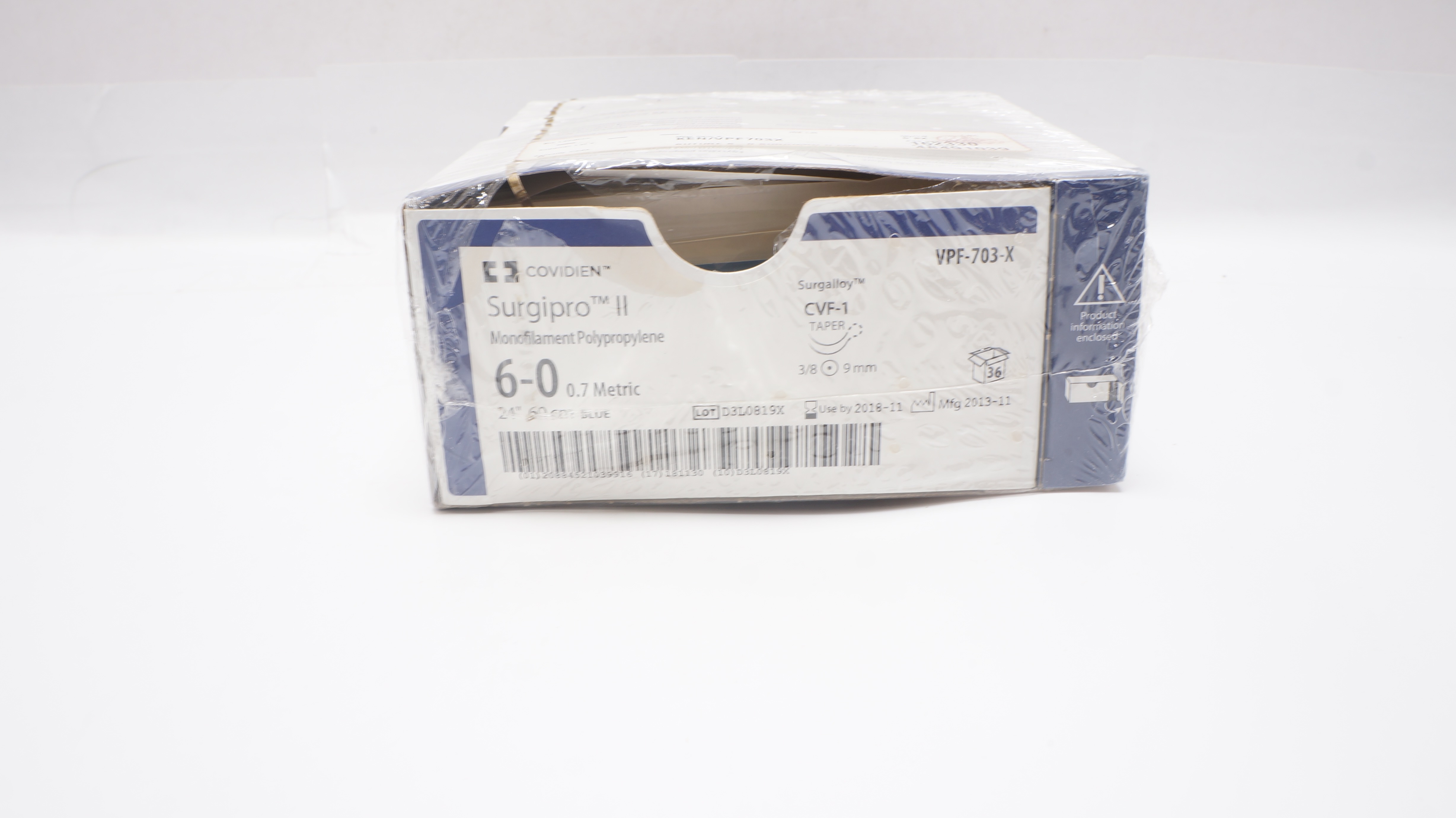 Covidien VPF-703-X 6-0 Surgipro II Monofilament PP 24In CVF-1 - Box of 36 (x)
