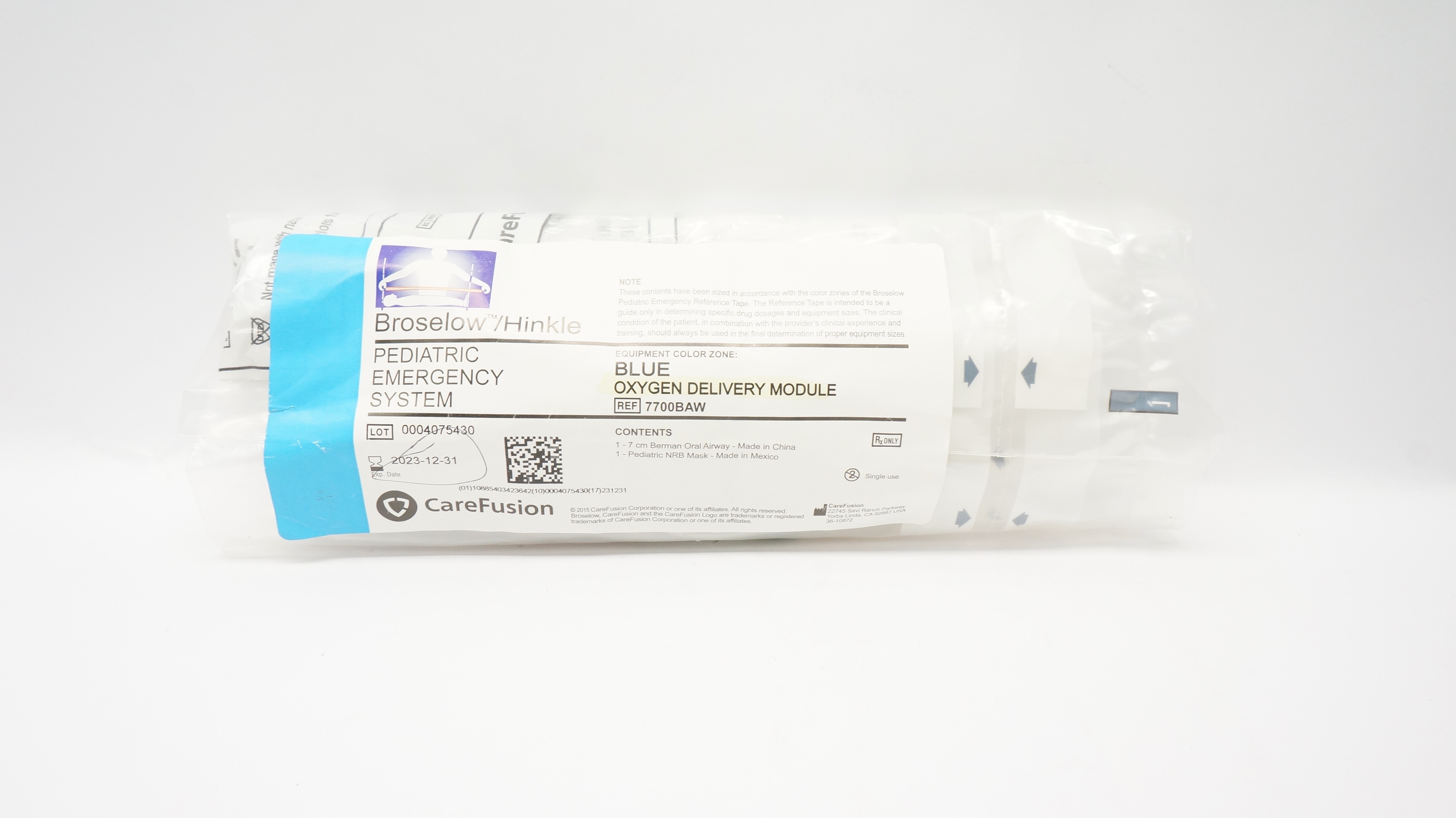 CareFusion 7700BAW Pediatric Emergency System Blue Oxygen Delivery Module (x)